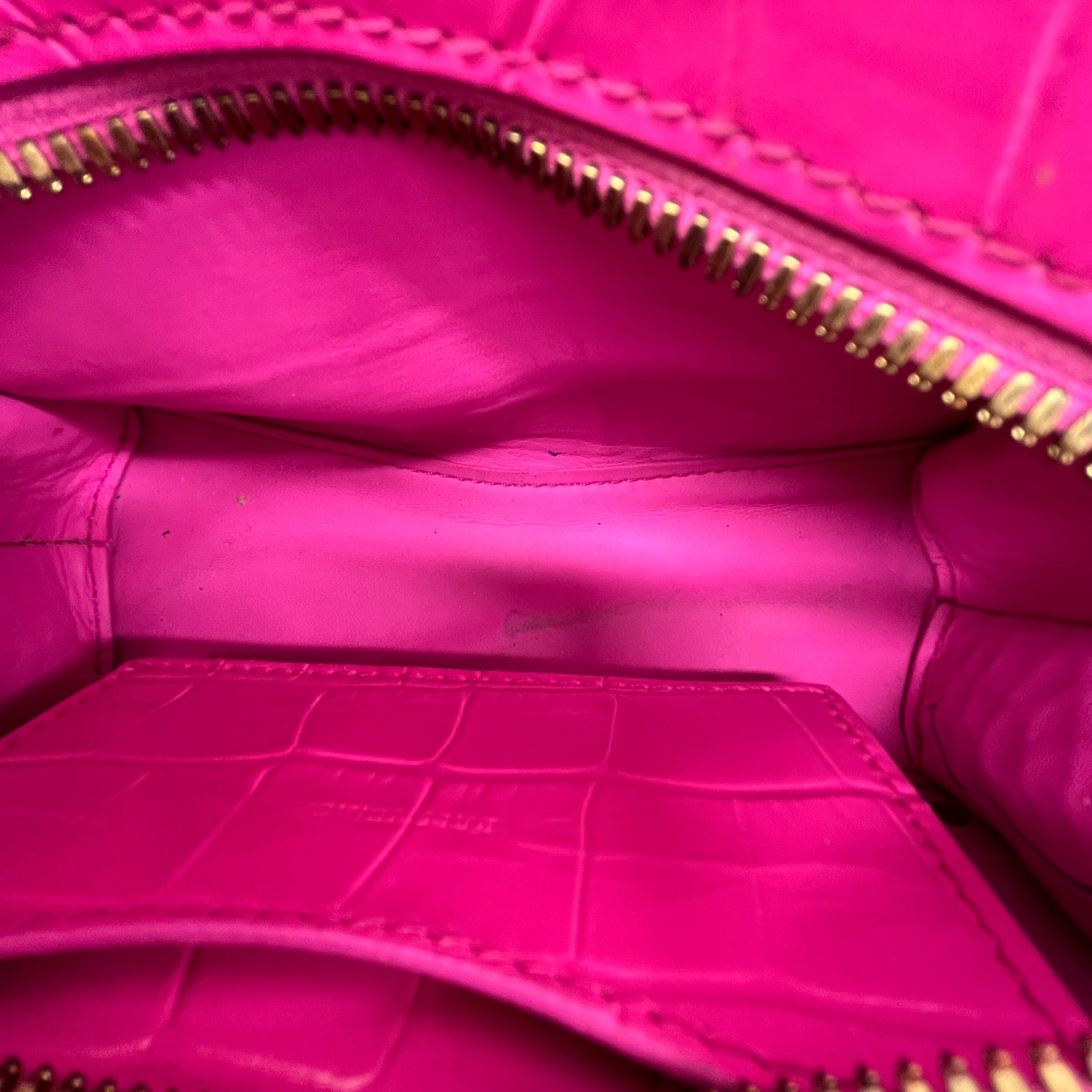 Women's Le City Nano Croc-Embossed Bag Pink