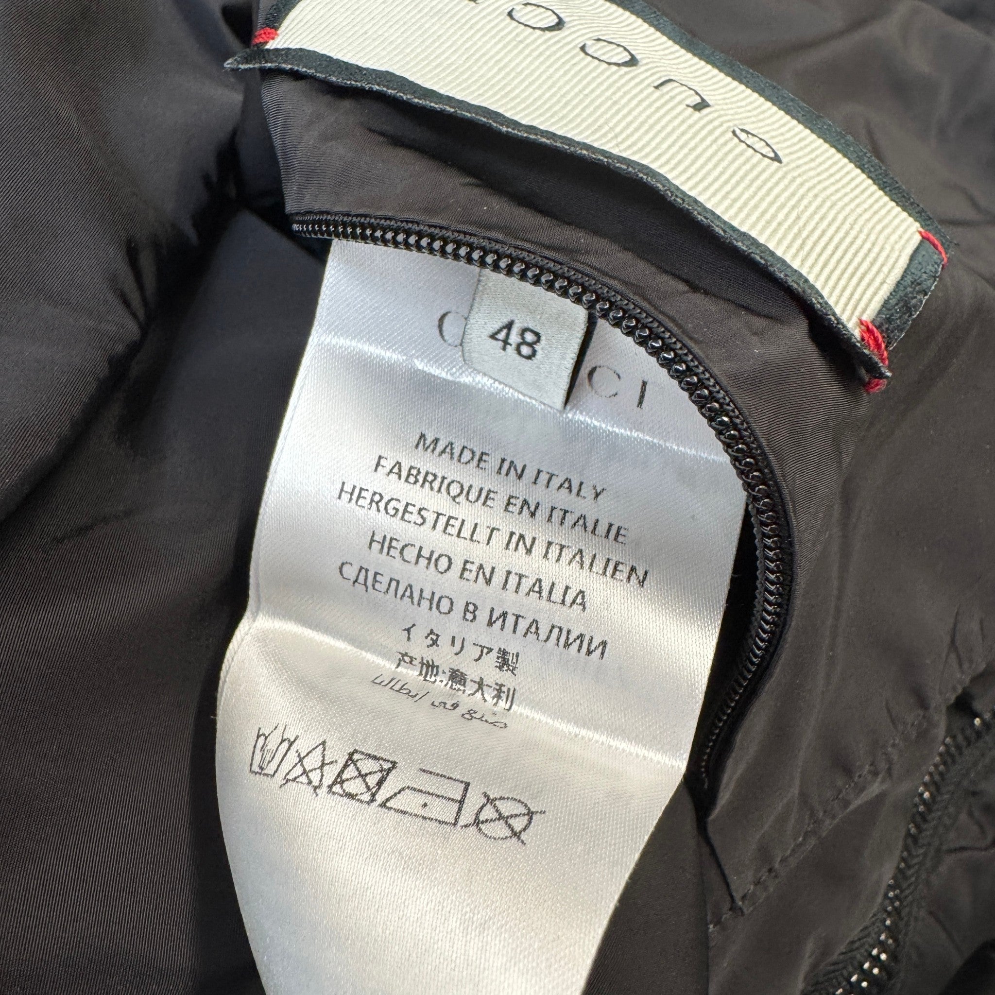 Men's Distressed Logo Print Windbreaker Black Size IT 48 / M