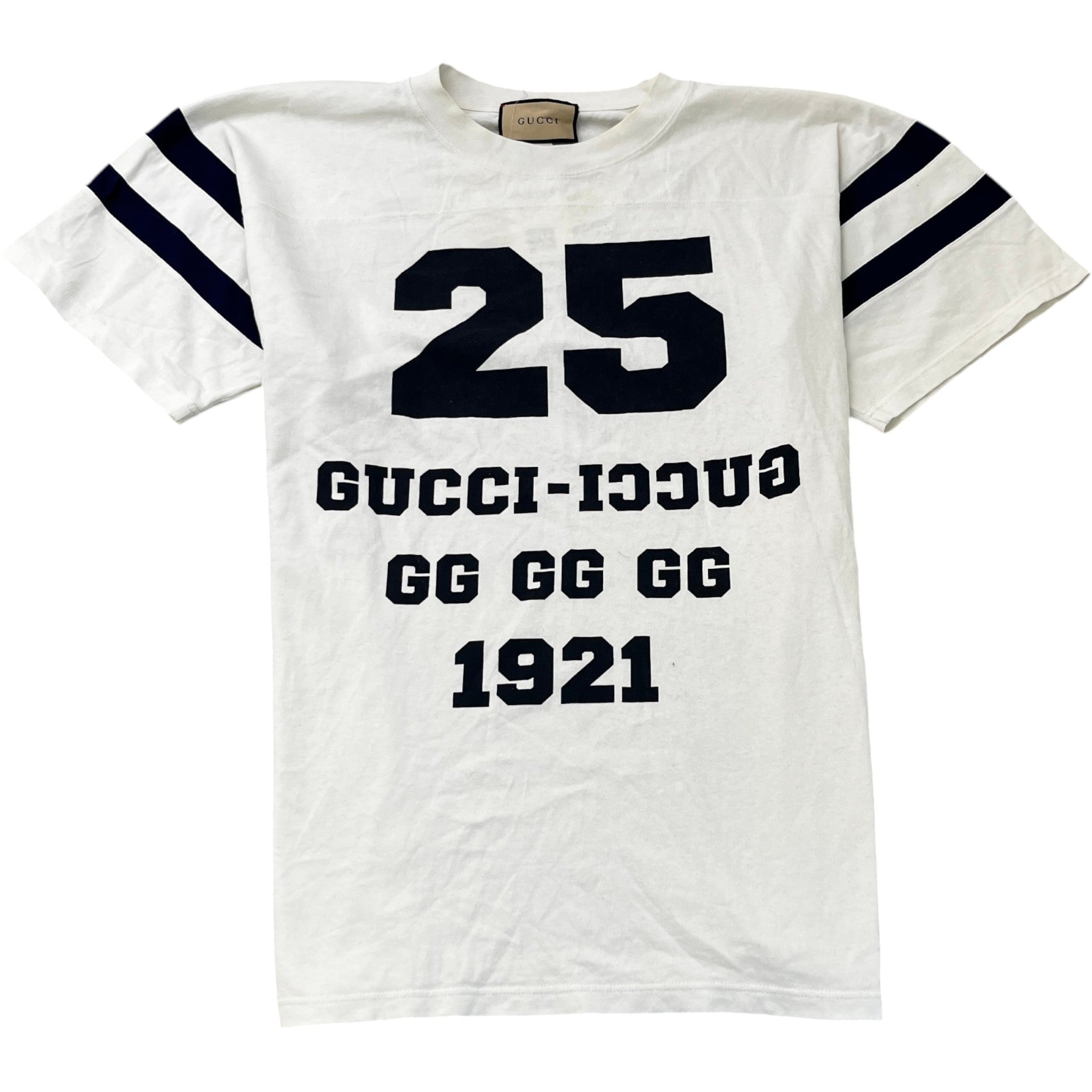 Men's Ss21 Alphabet Pattern Football Style T-Shirt White Size M