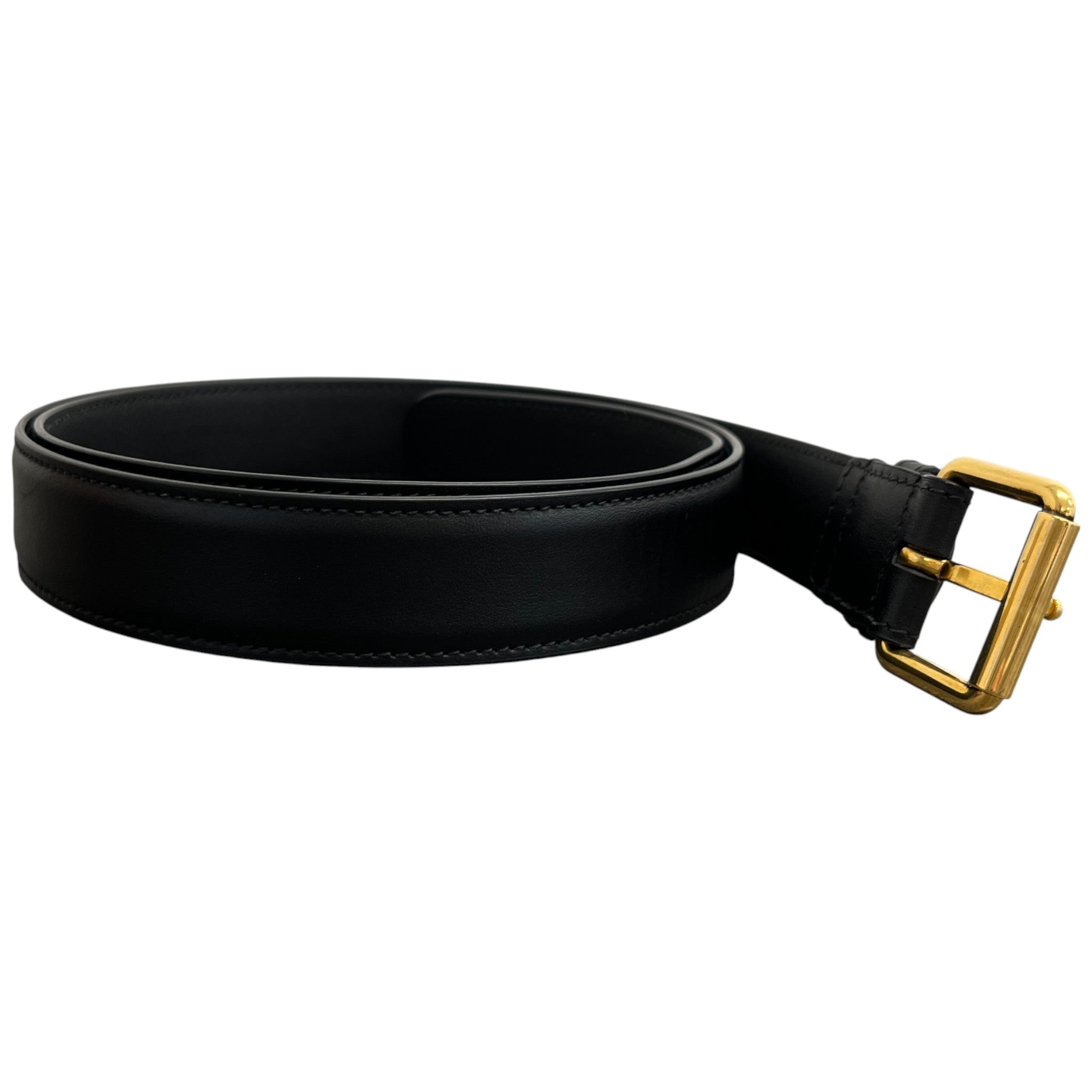 Men's Square Buckle Belt Black Size Waist 40"