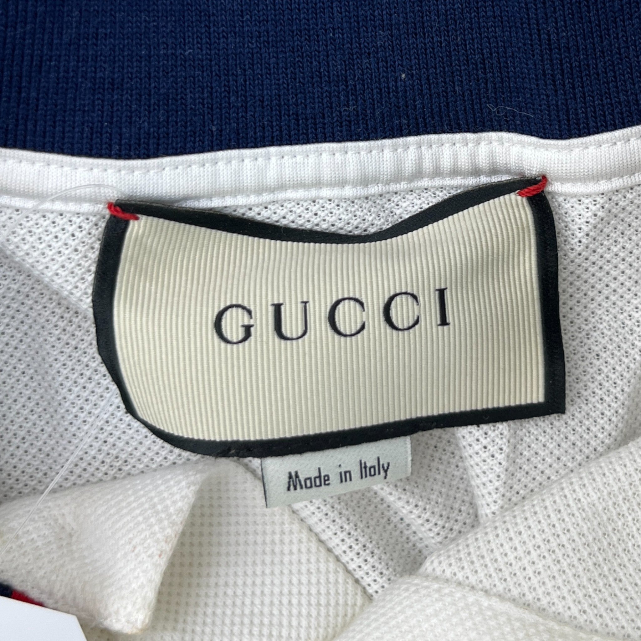 Men's Tape Logo Polo Shirt White Size S