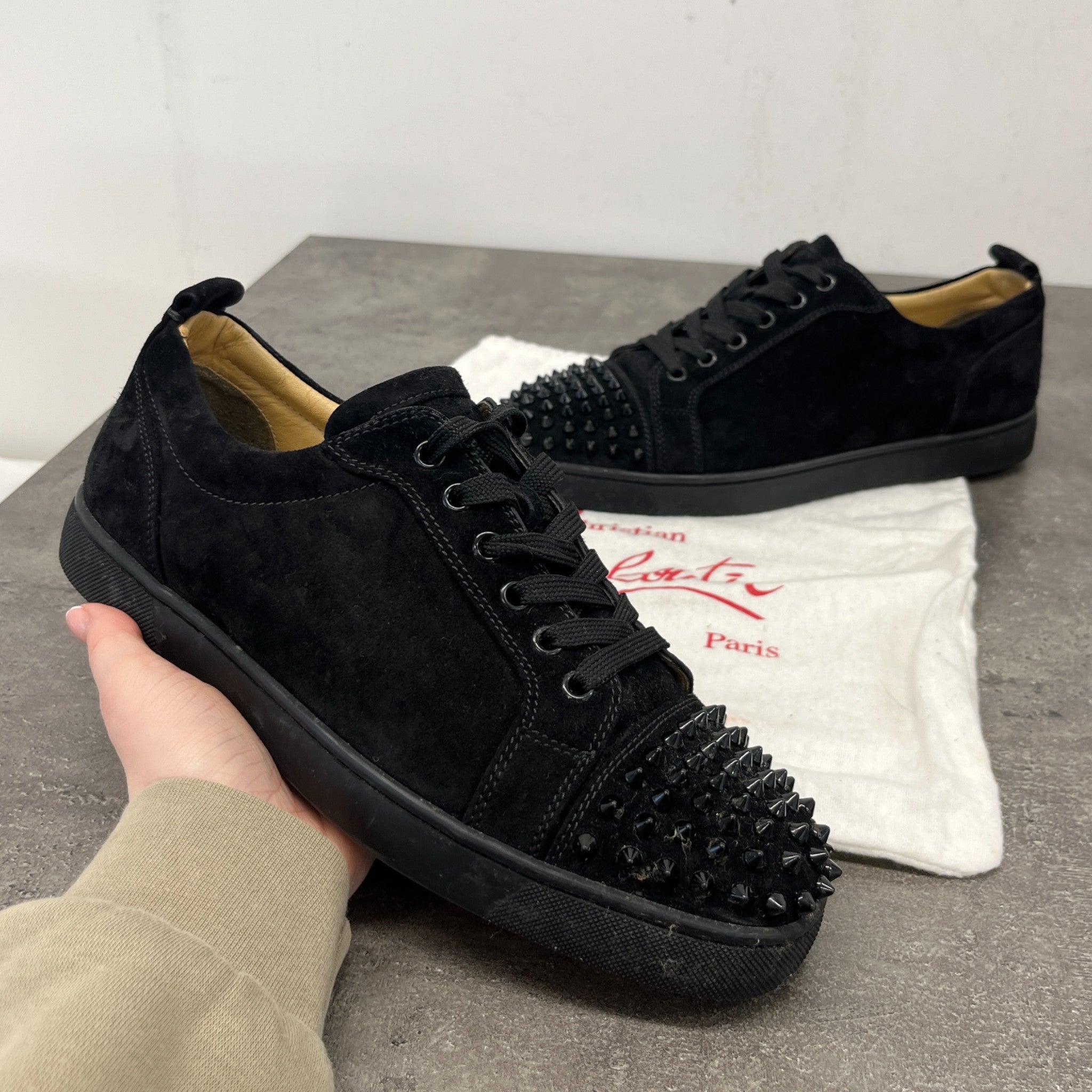 Men's Junior Spikes Low Trainers Black Size EU 41 / UK 7