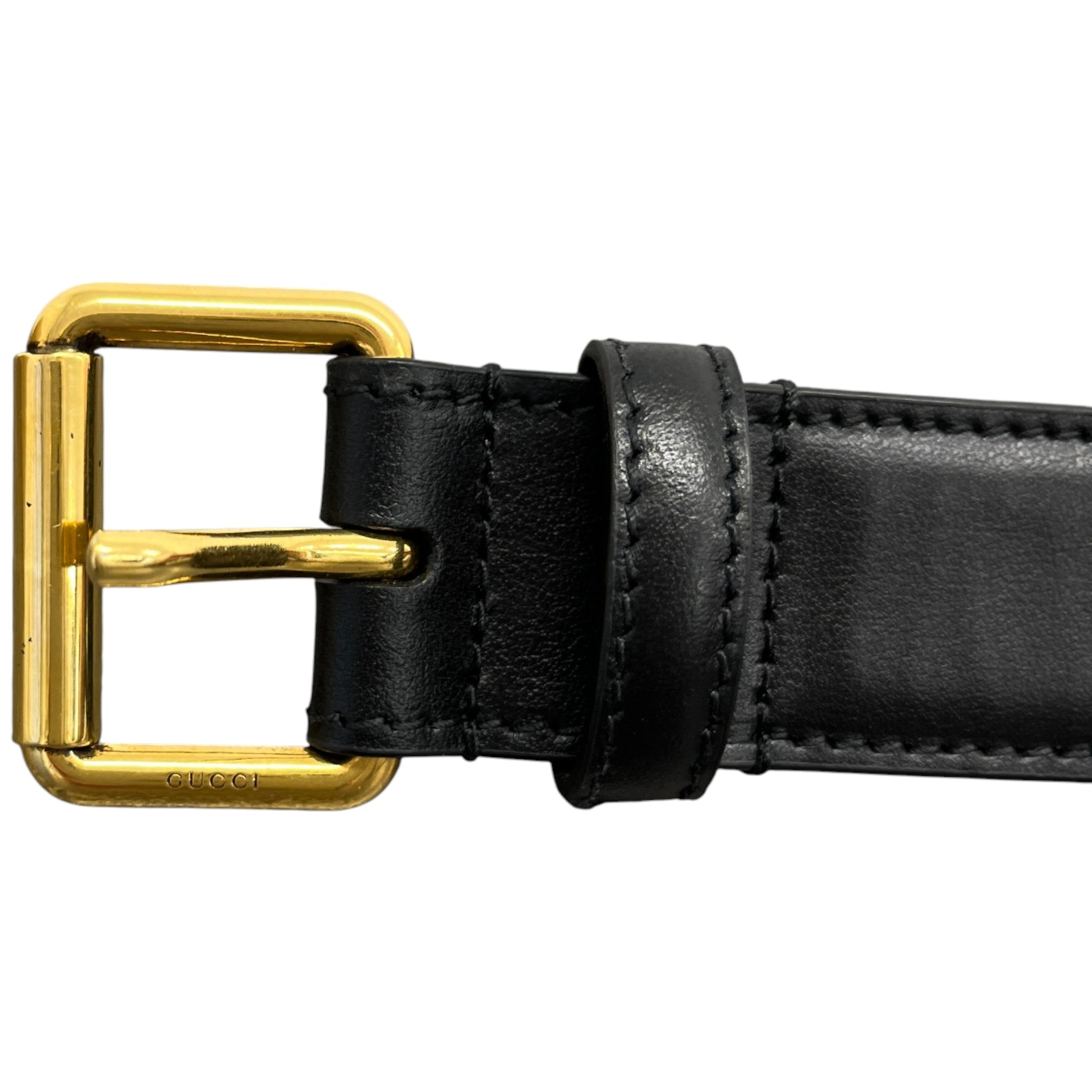 Men's Square Buckle Belt Black Size Waist 40"