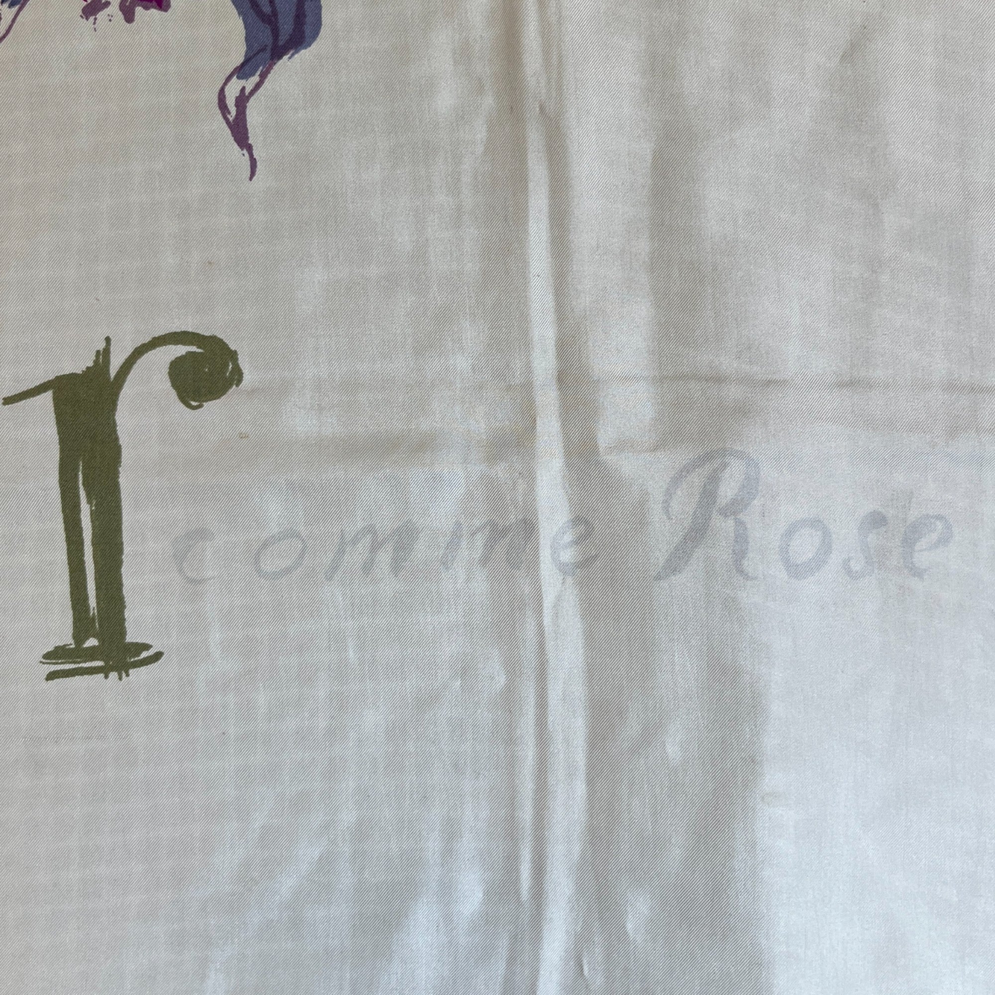 Women's Floral Silk Scarf Blue