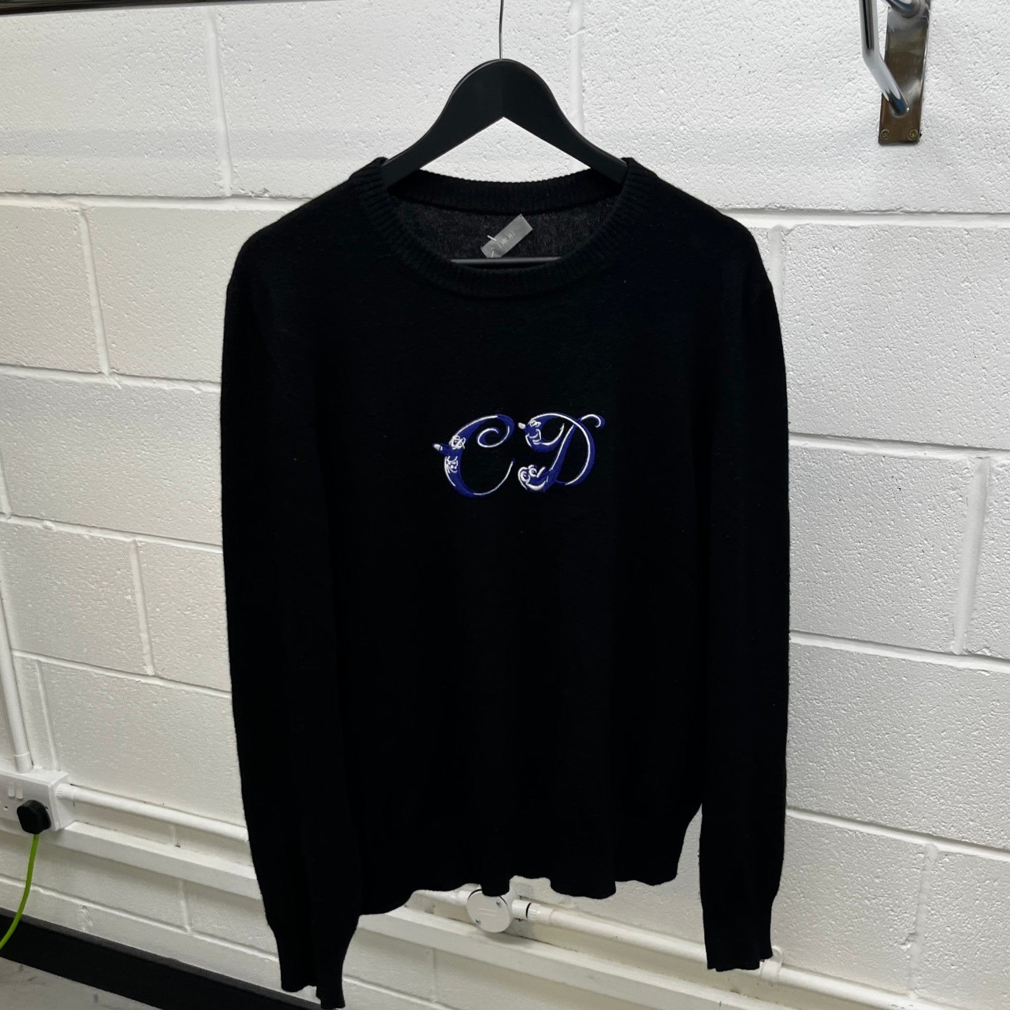 Men's Embroidered Cd Logo Jumper Navy Size L