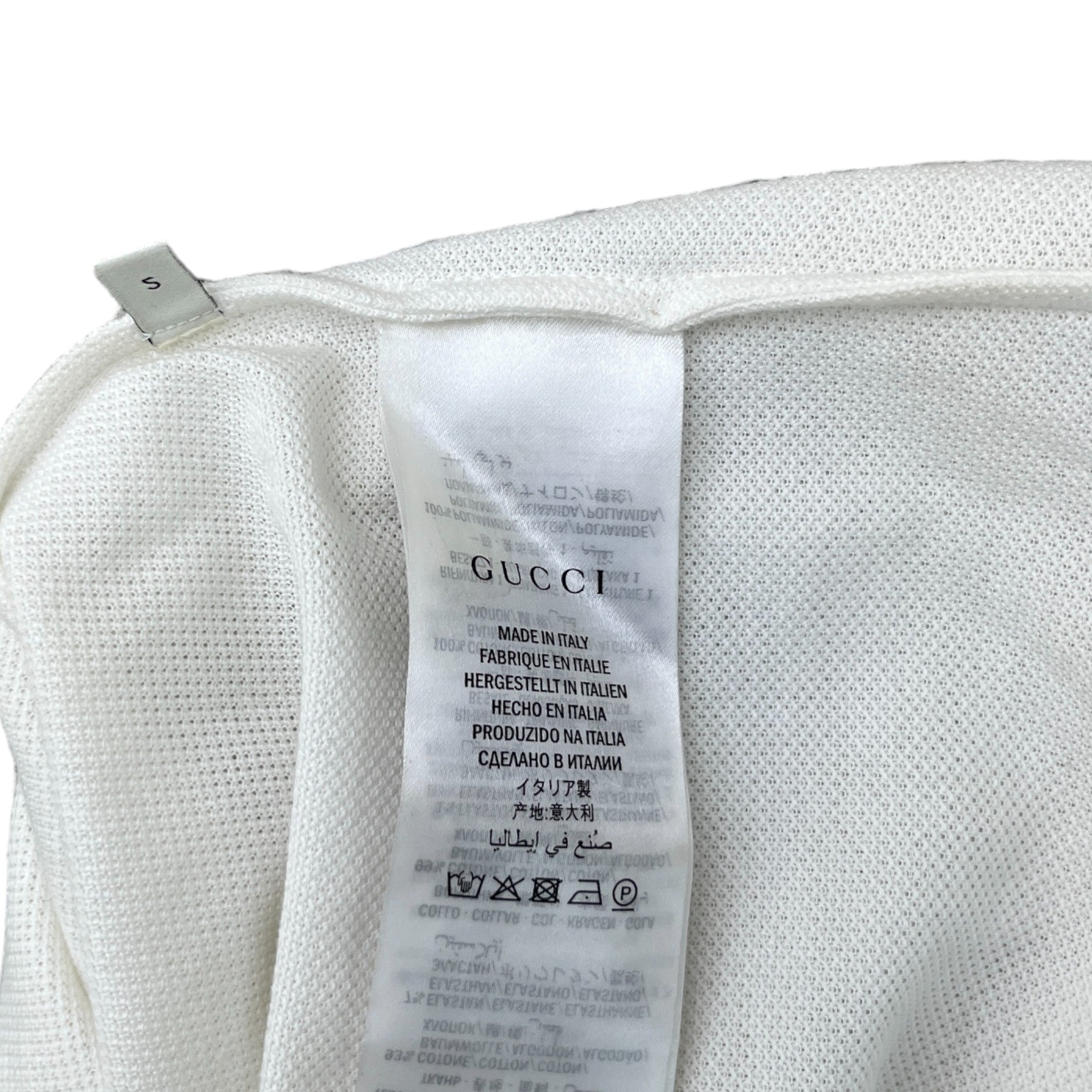 Men's Tape Logo Polo Shirt White Size S