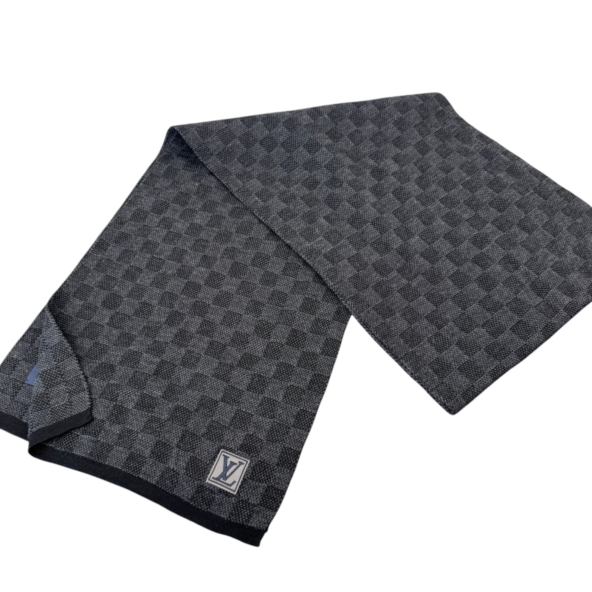 Men's Damier Graphite Scarf Grey