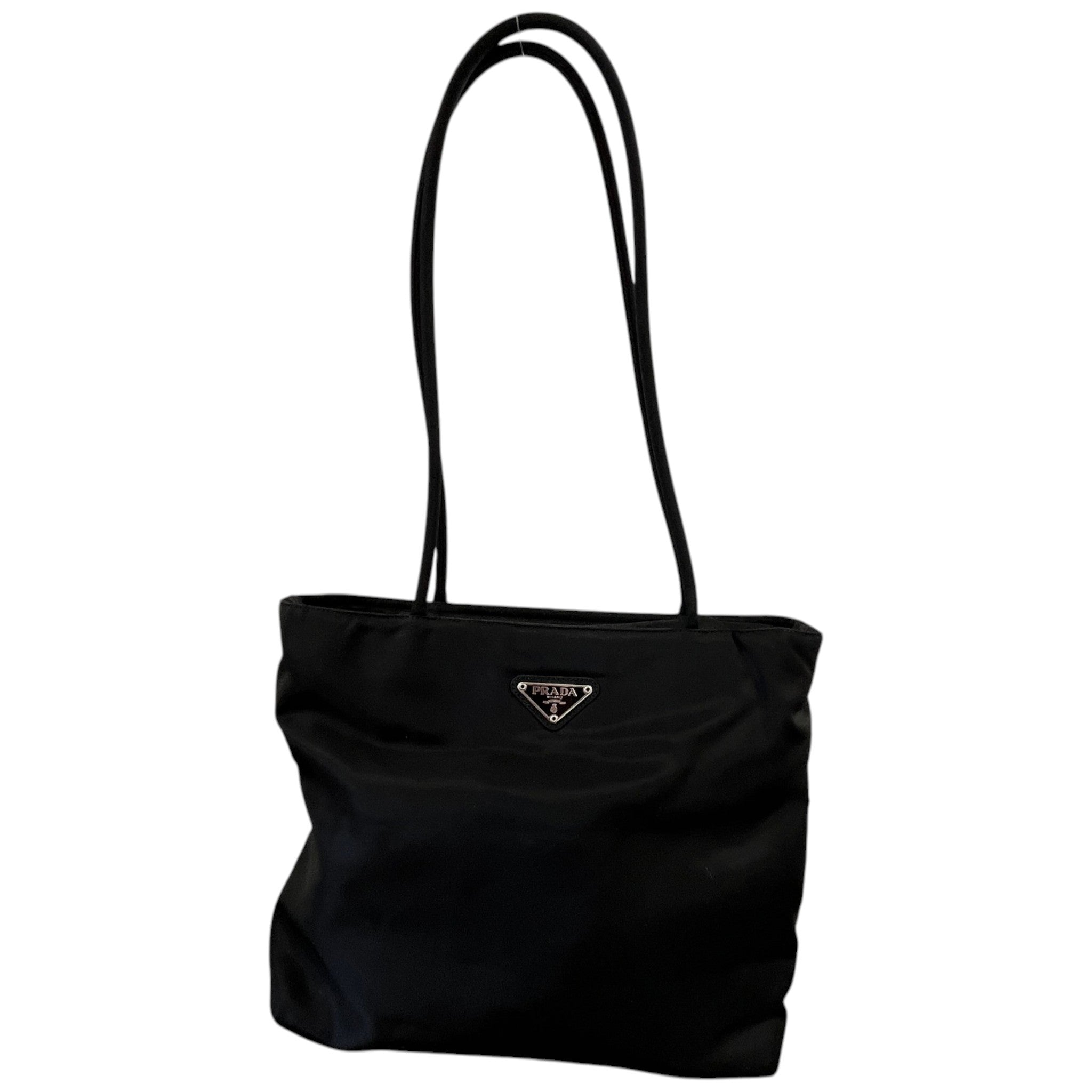 Women's Re-Nylon Plaque Logo Tote Bag Black