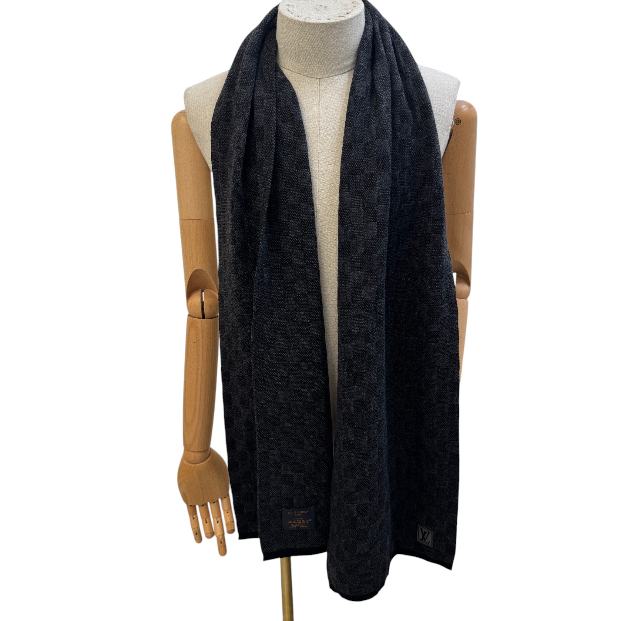 Men's Damier Graphite Scarf Grey