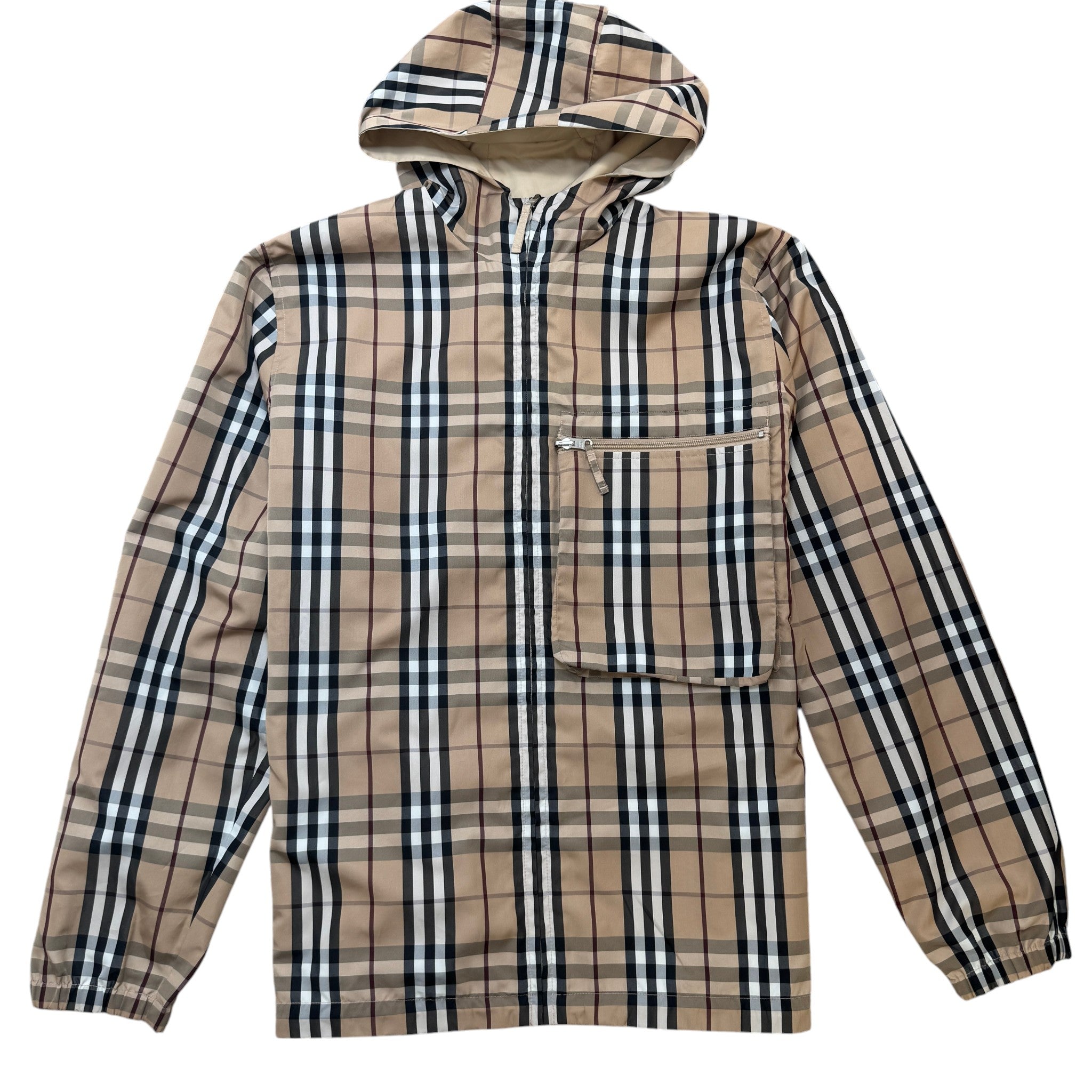 Men's Reversible Nova Check Jacket Beige Size M