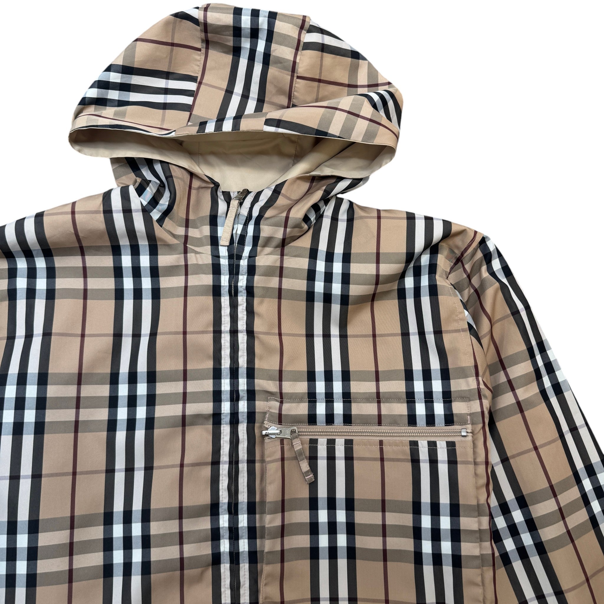 Men's Reversible Nova Check Jacket Beige Size M