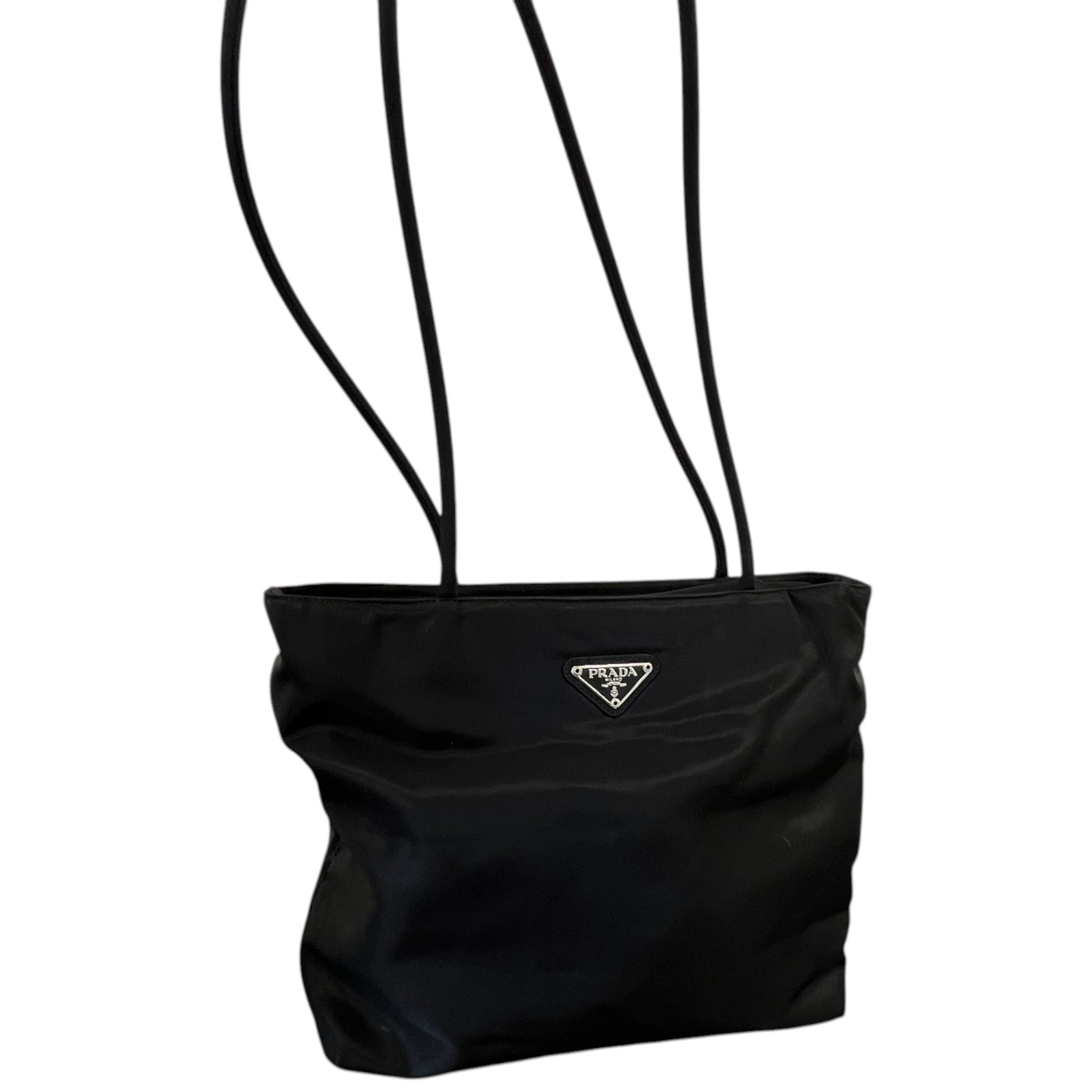 Women's Re-Nylon Plaque Logo Tote Bag Black