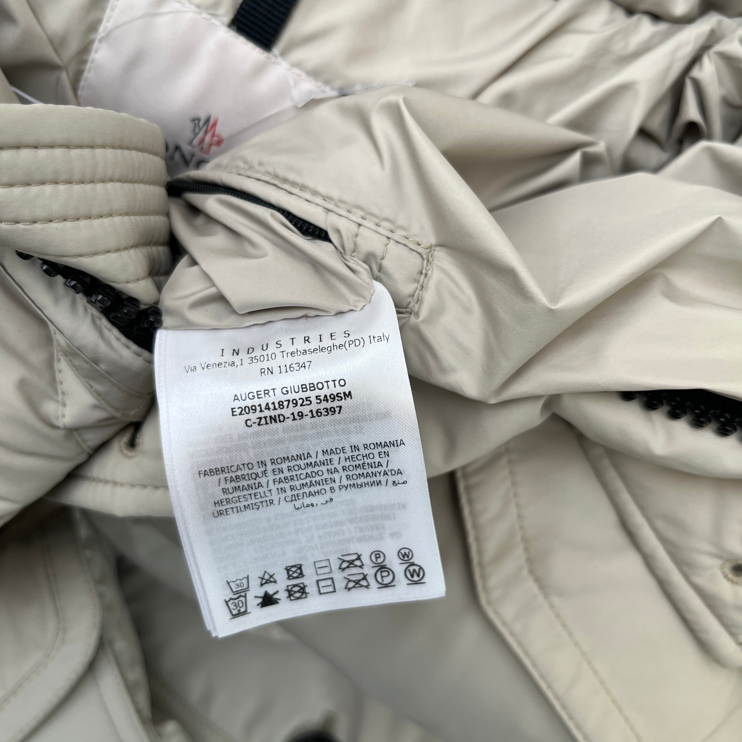 Men's Augert Down Jacket Beige Size 7 / XXXXL