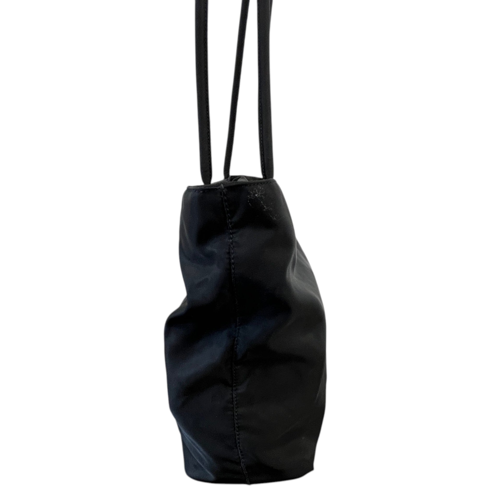 Women's Re-Nylon Plaque Logo Tote Bag Black