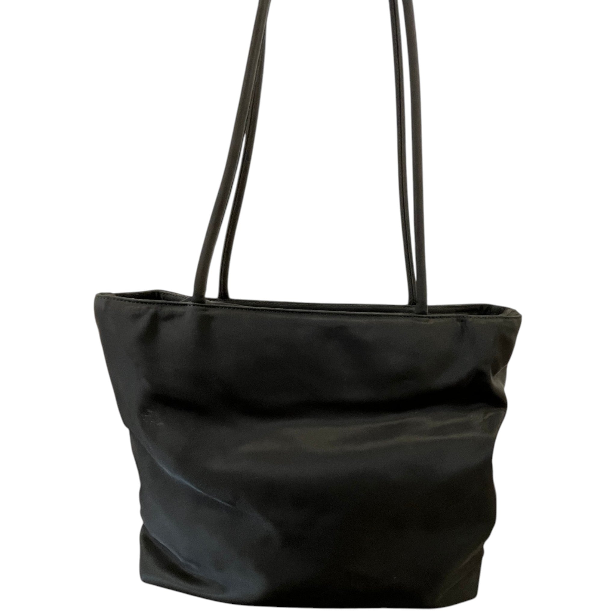 Women's Re-Nylon Plaque Logo Tote Bag Black