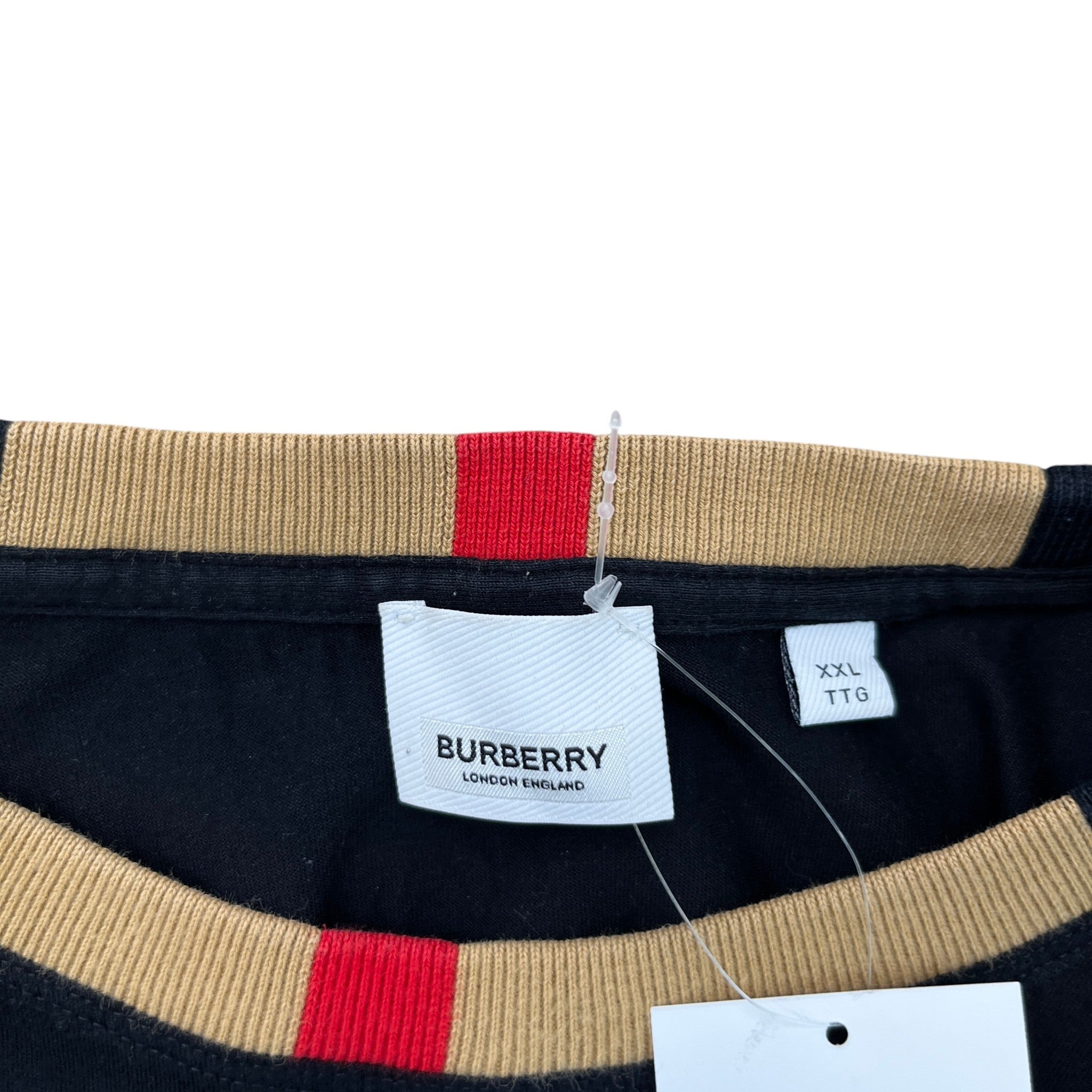 Men's Icon Stripe Trim T-Shirt Black Size XXL