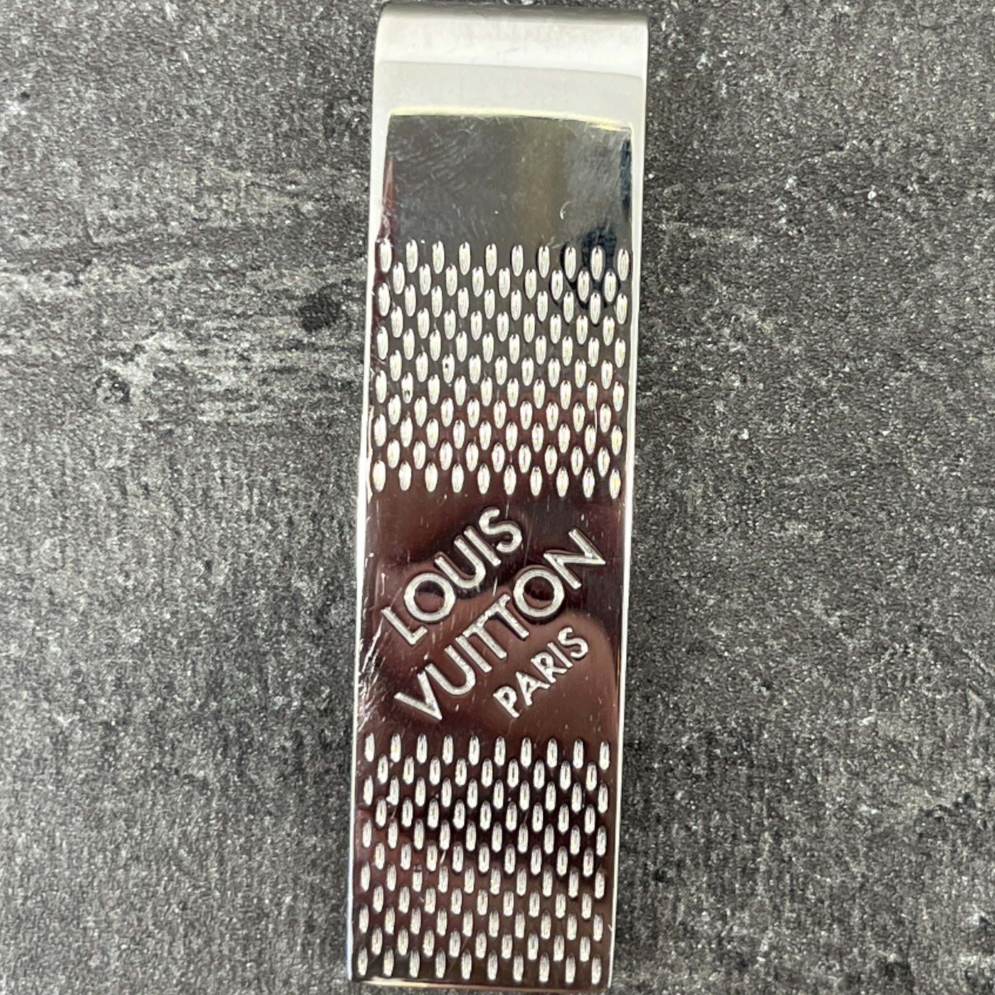 Men's Damier Money Clip Charm Silver