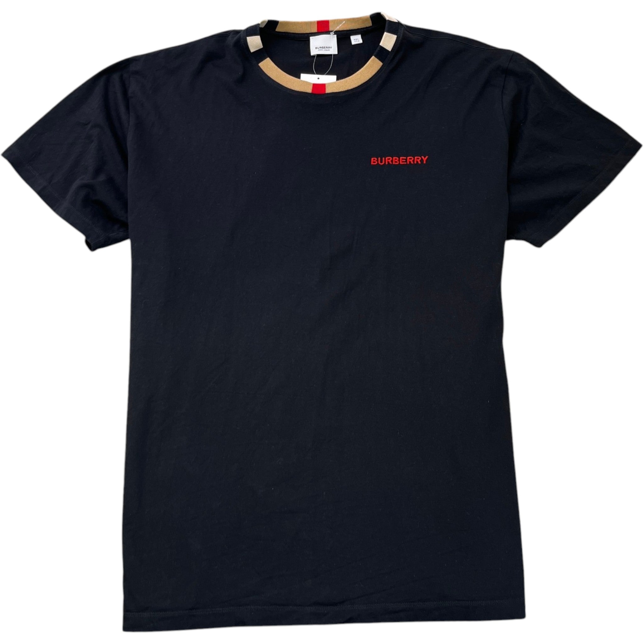 Men's Icon Stripe Trim T-Shirt Black Size XXL