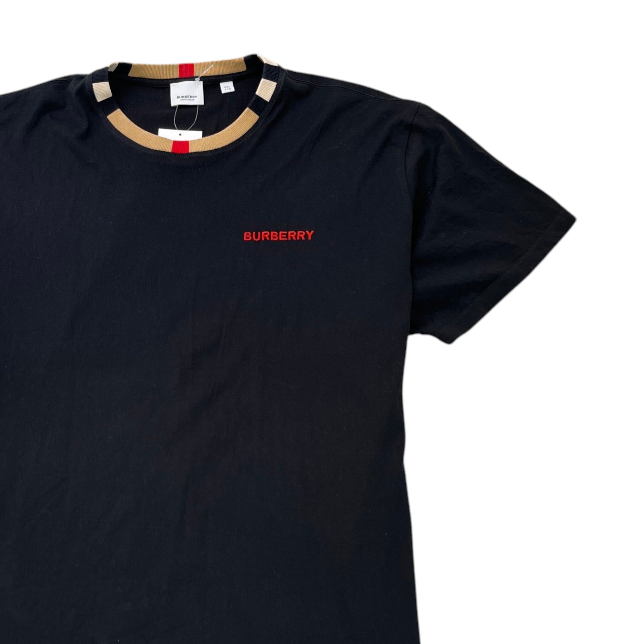 Men's Icon Stripe Trim T-Shirt Black Size XXL