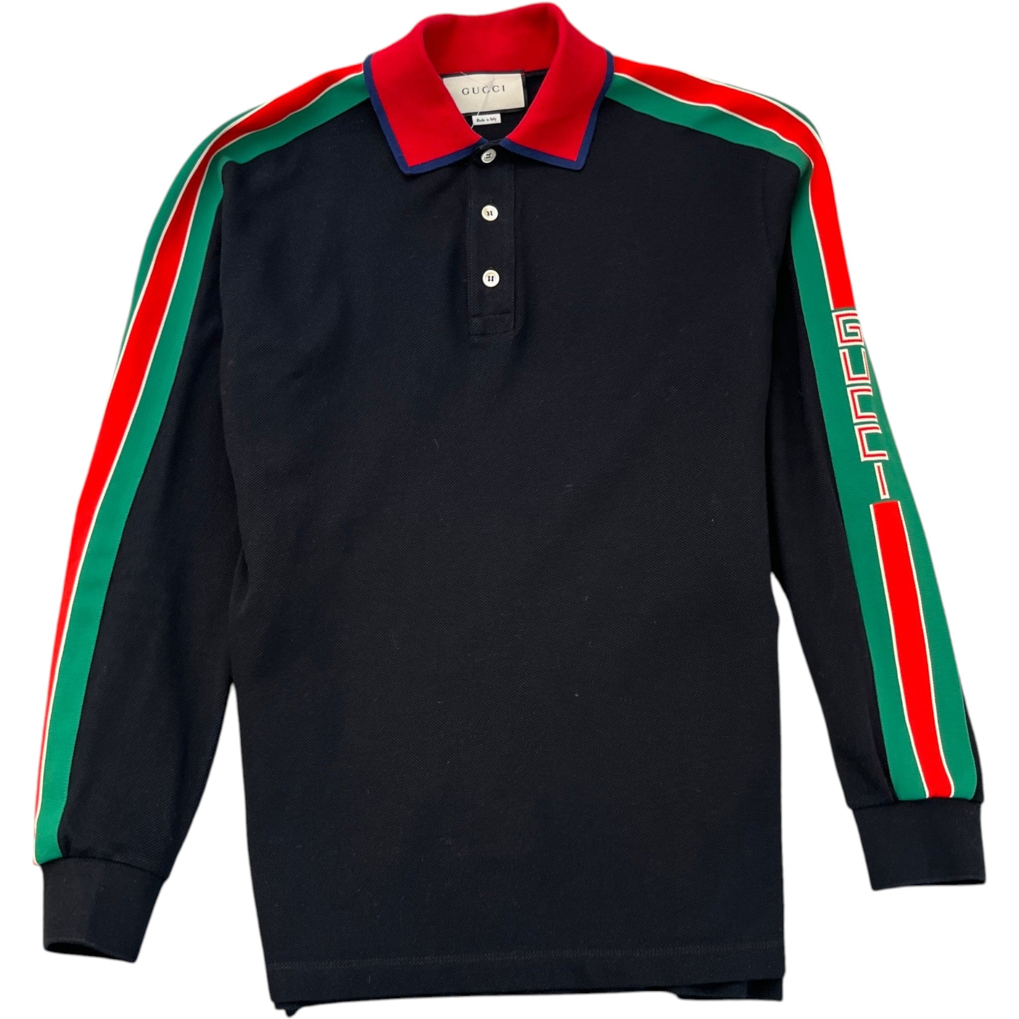 Men's Tape Logo Polo Shirt Black Size M