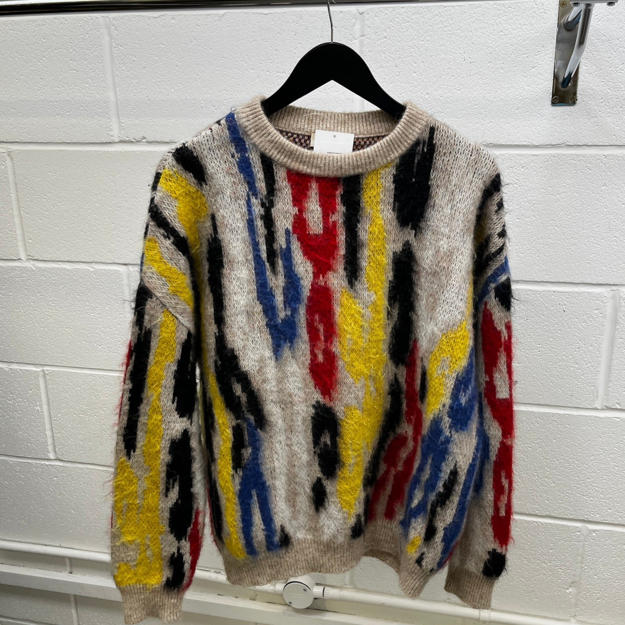 Men's Leopard Jacquard Jumper Multi-Coloured Size M