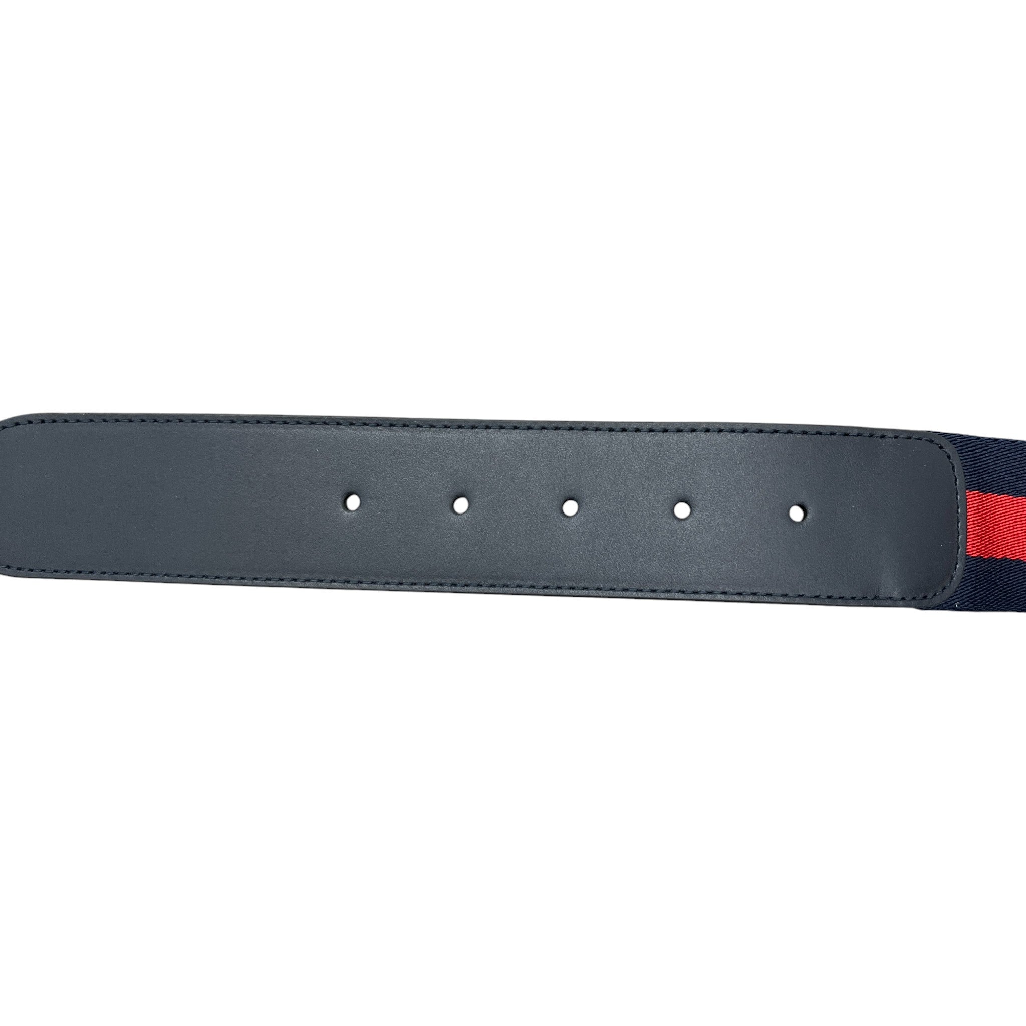 Women's Interlocking G Web Belt Navy Size 75CM / UK 6