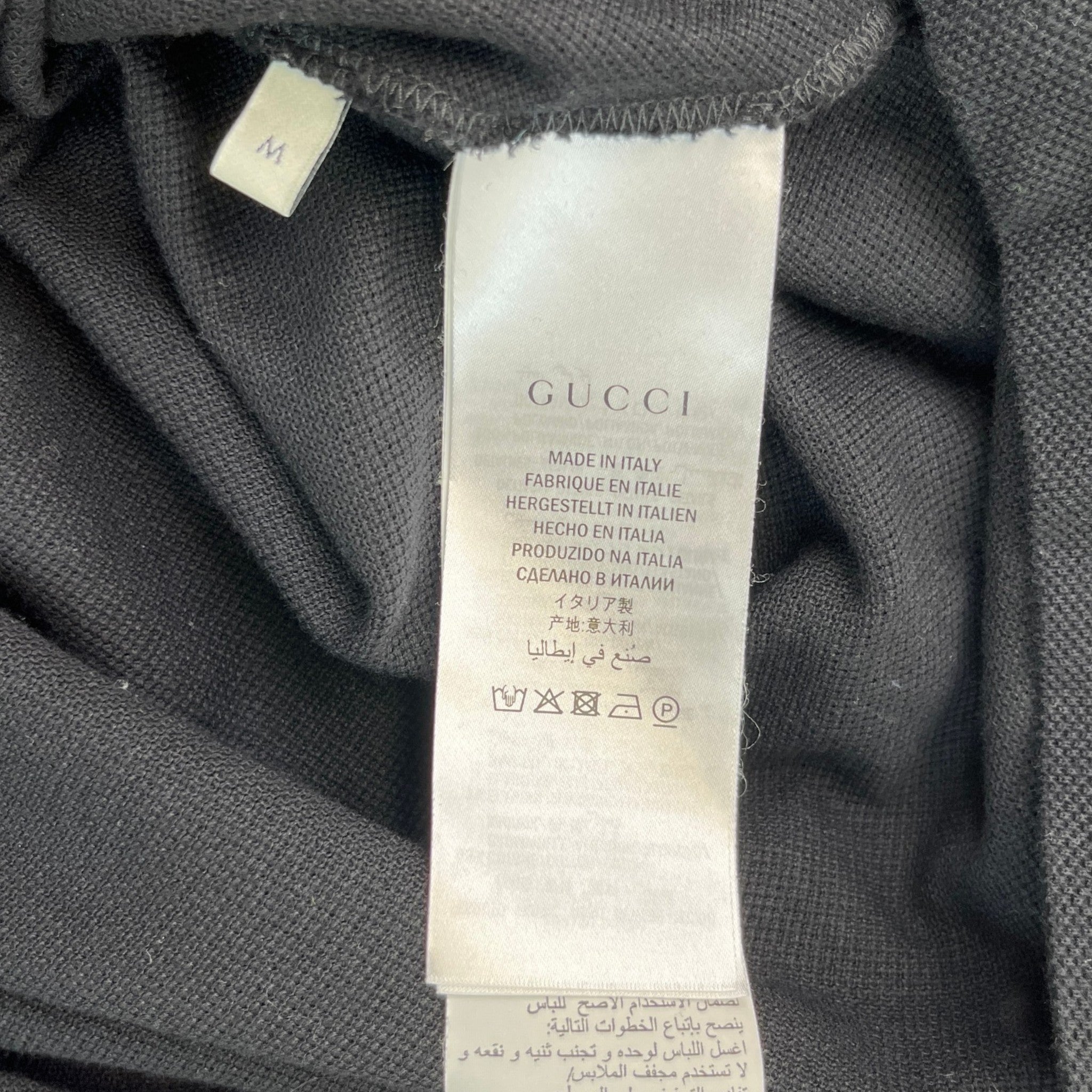 Men's Tape Logo Polo Shirt Black Size M