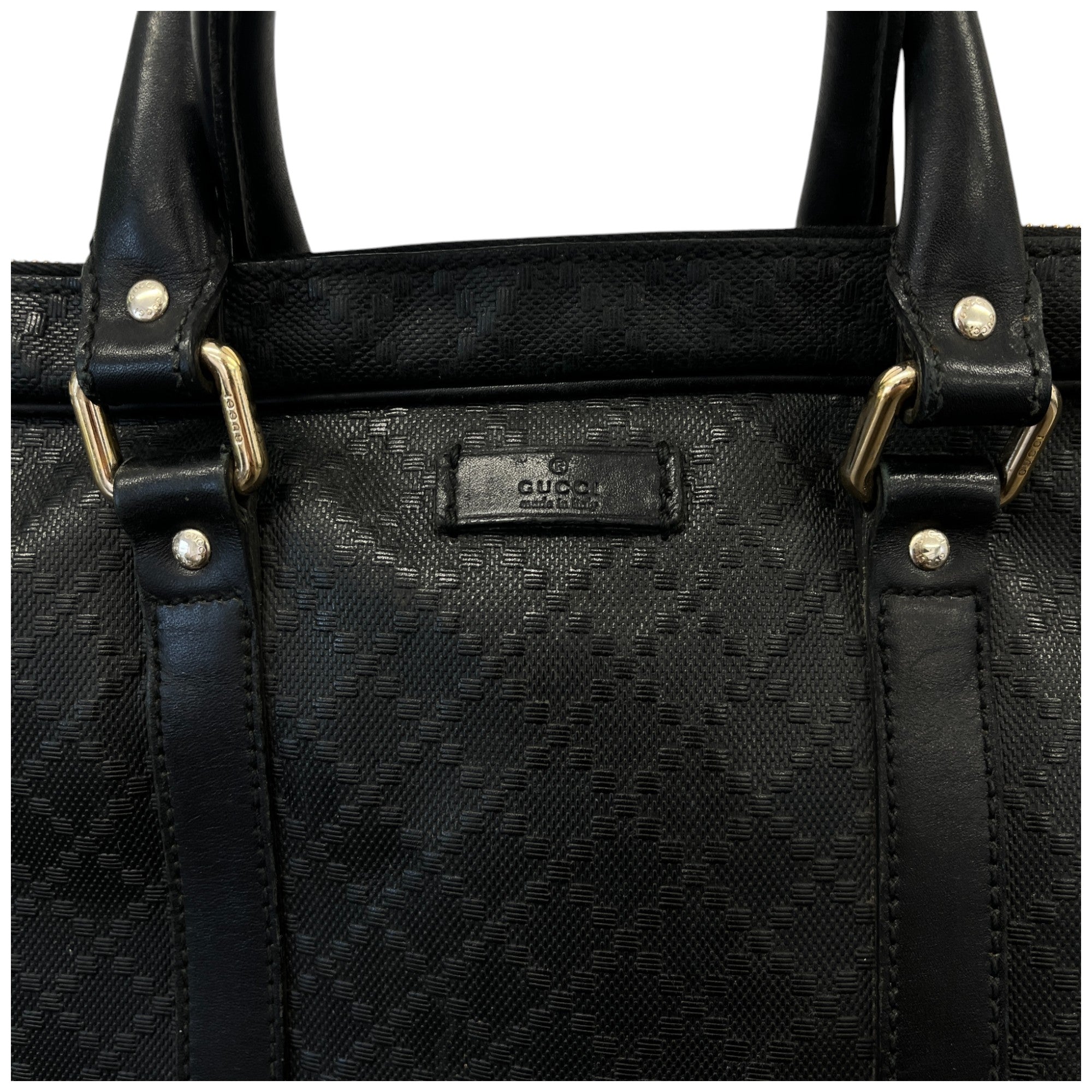 Men's Diamante Plaque Logo Bag Black