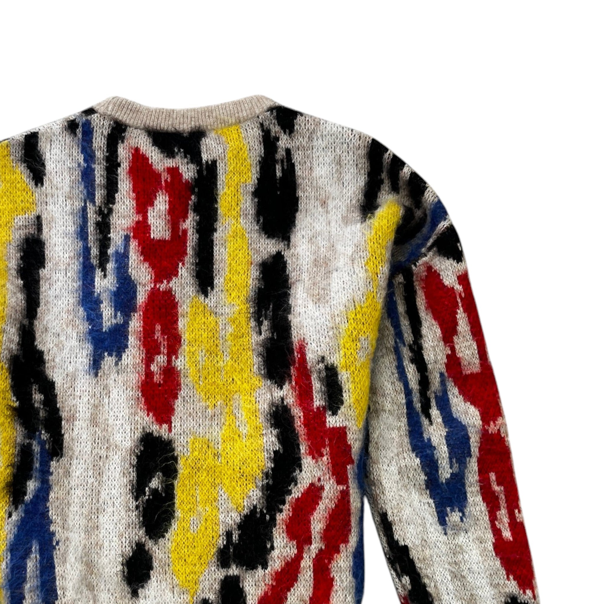 Men's Leopard Jacquard Jumper Multi-Coloured Size M