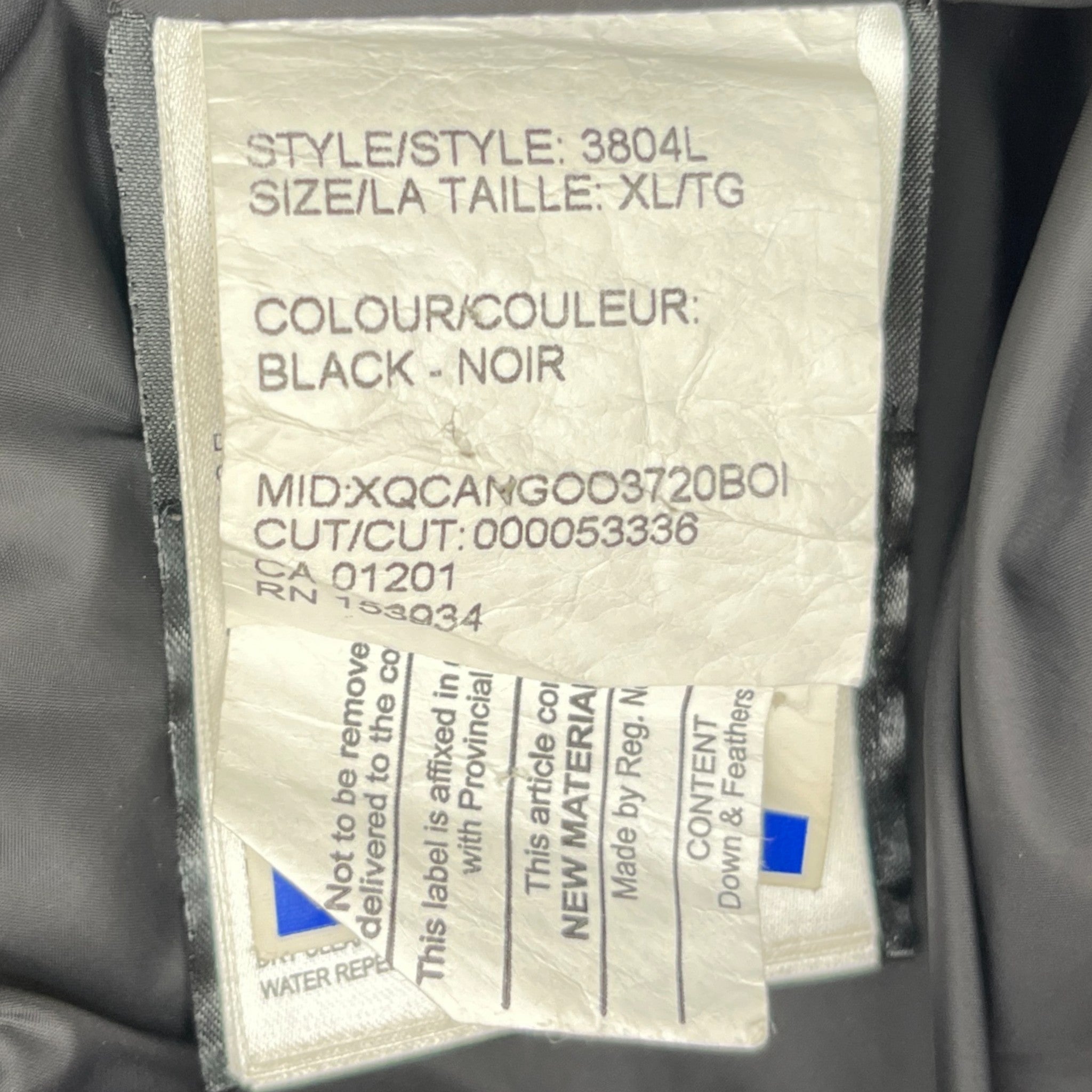 Women's Chelsea Down Jacket Black Size XL