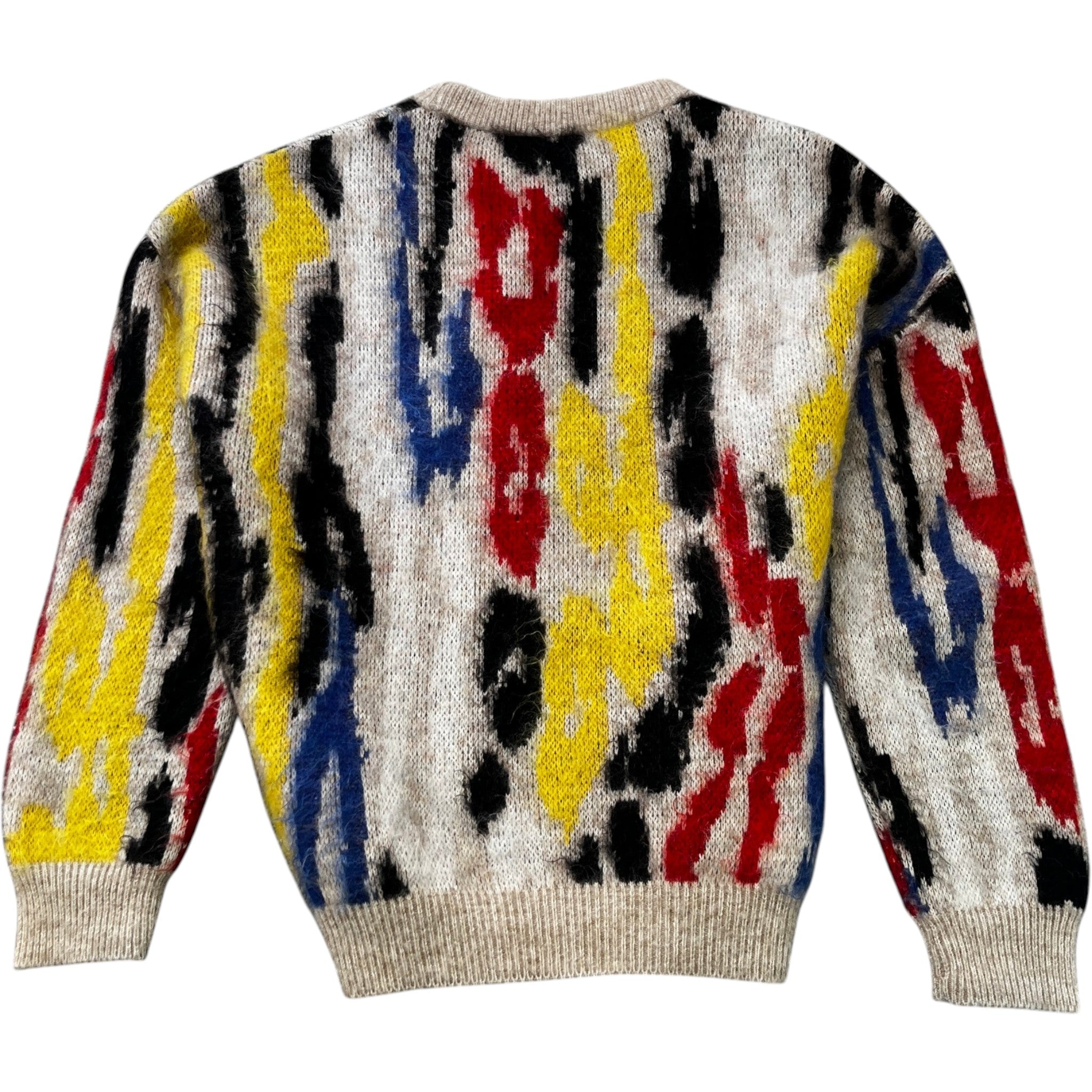 Men's Leopard Jacquard Jumper Multi-Coloured Size M
