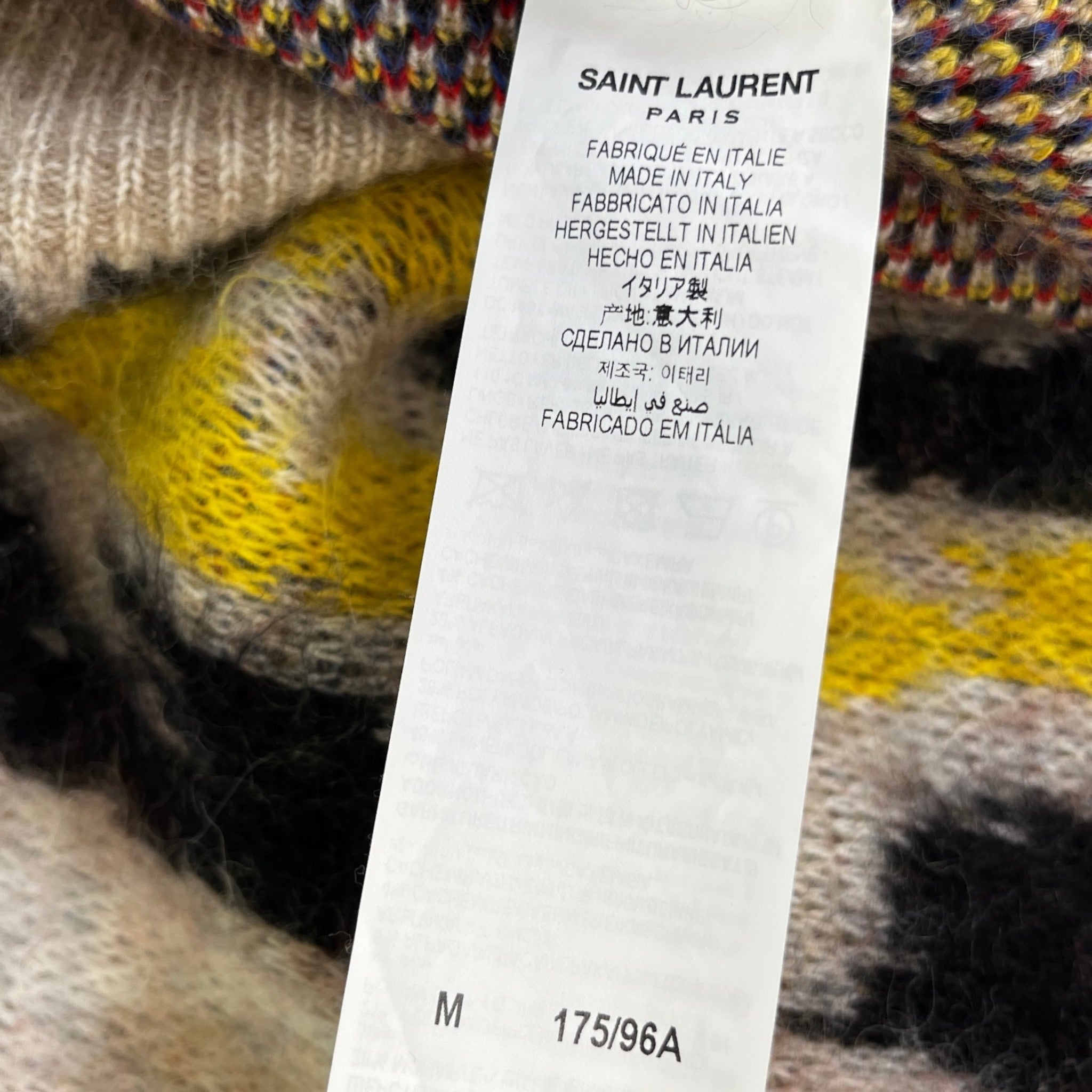 Men's Leopard Jacquard Jumper Multi-Coloured Size M
