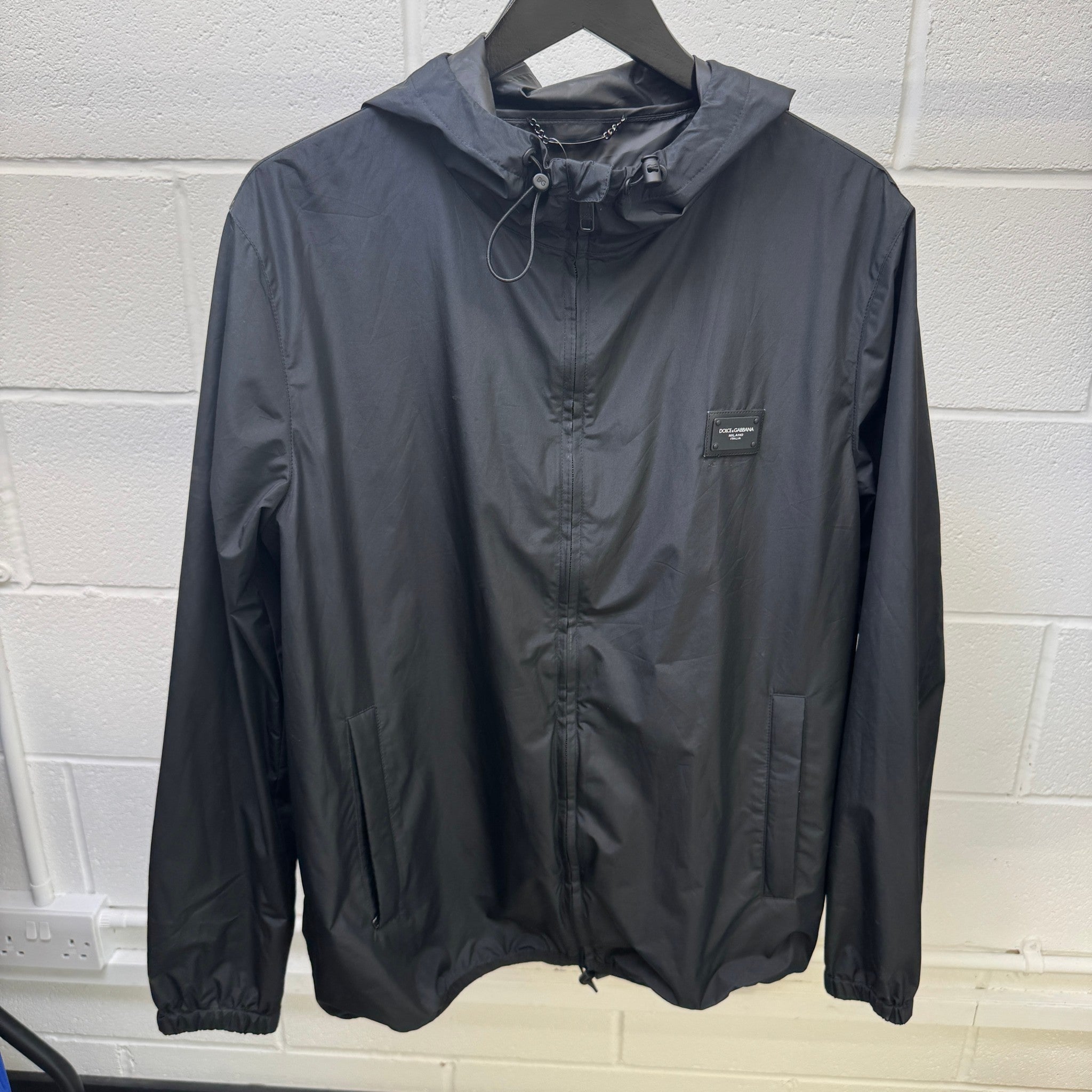 Men's Plaque Logo Windbreaker Black Size IT 50 / L