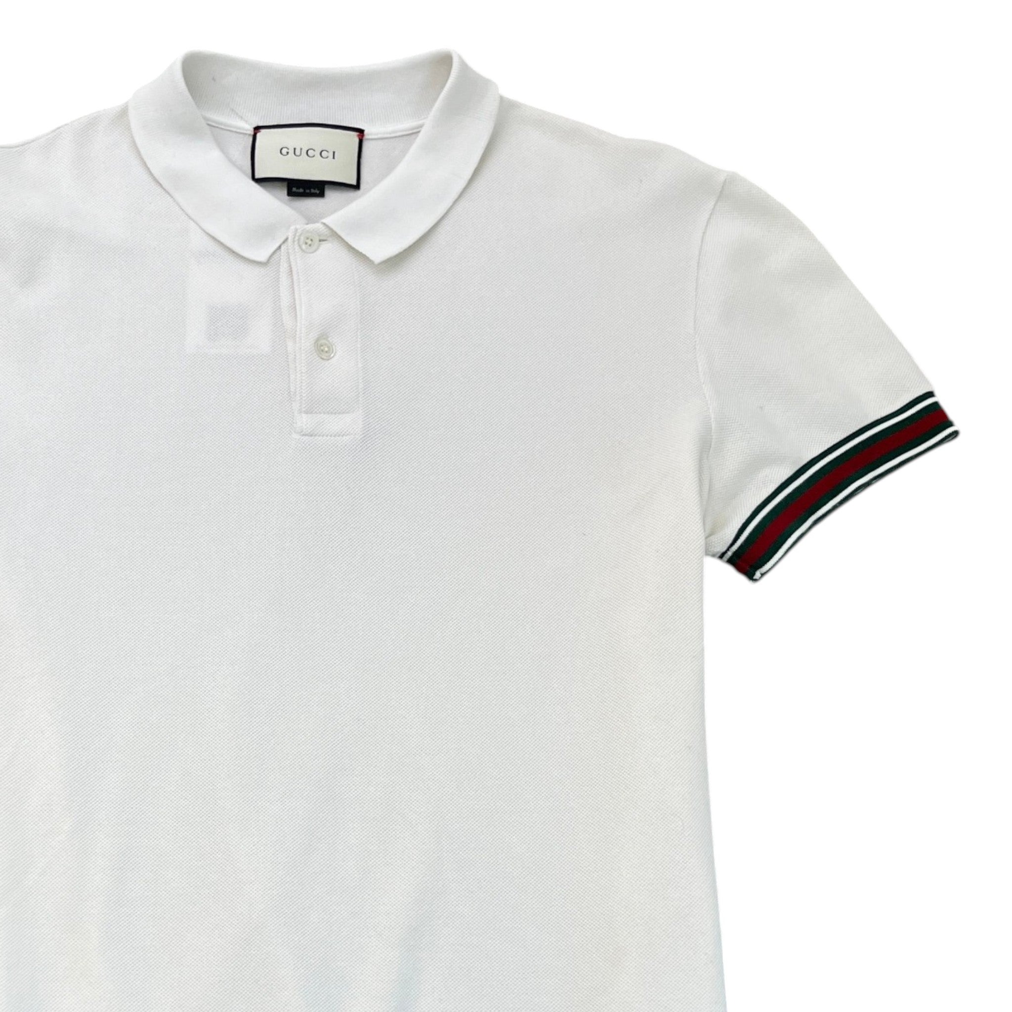 Men's Web Detail Polo Shirt White Size XXXL