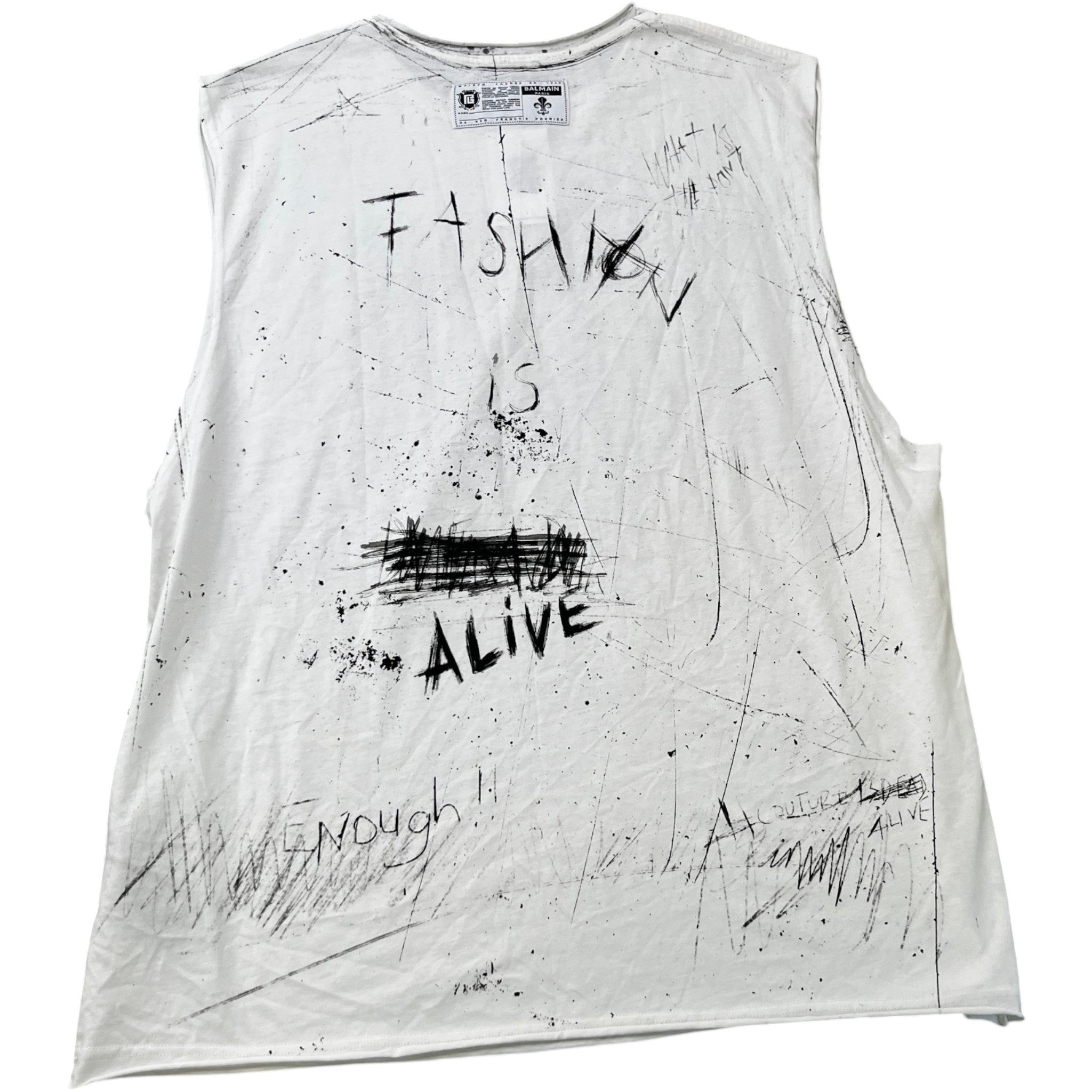 Men's Go Away Graffiti Vest White Size XL