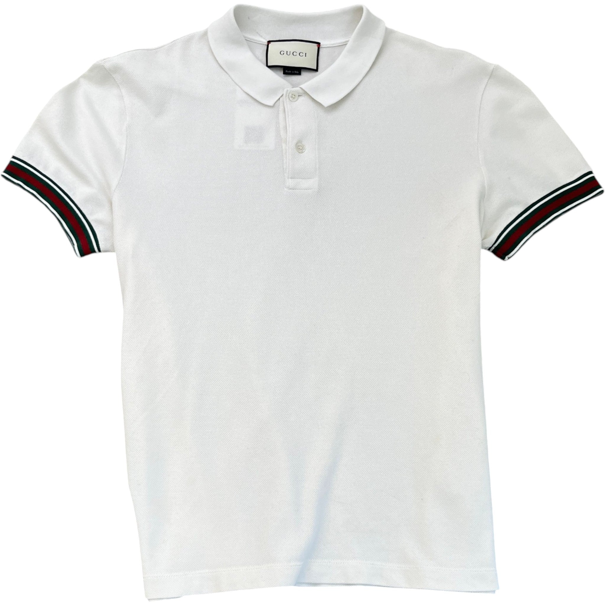 Men's Web Detail Polo Shirt White Size XXXL