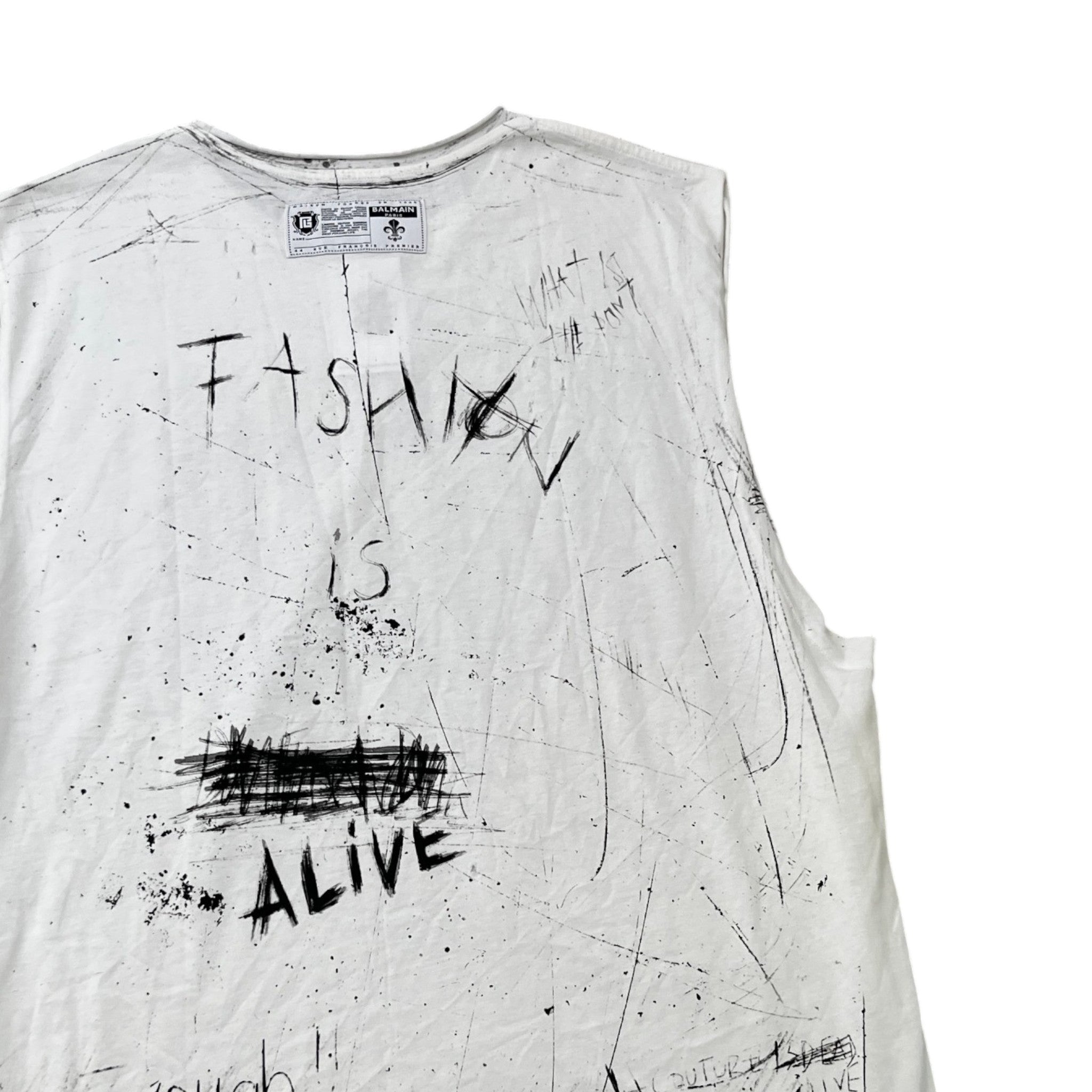 Men's Go Away Graffiti Vest White Size XL