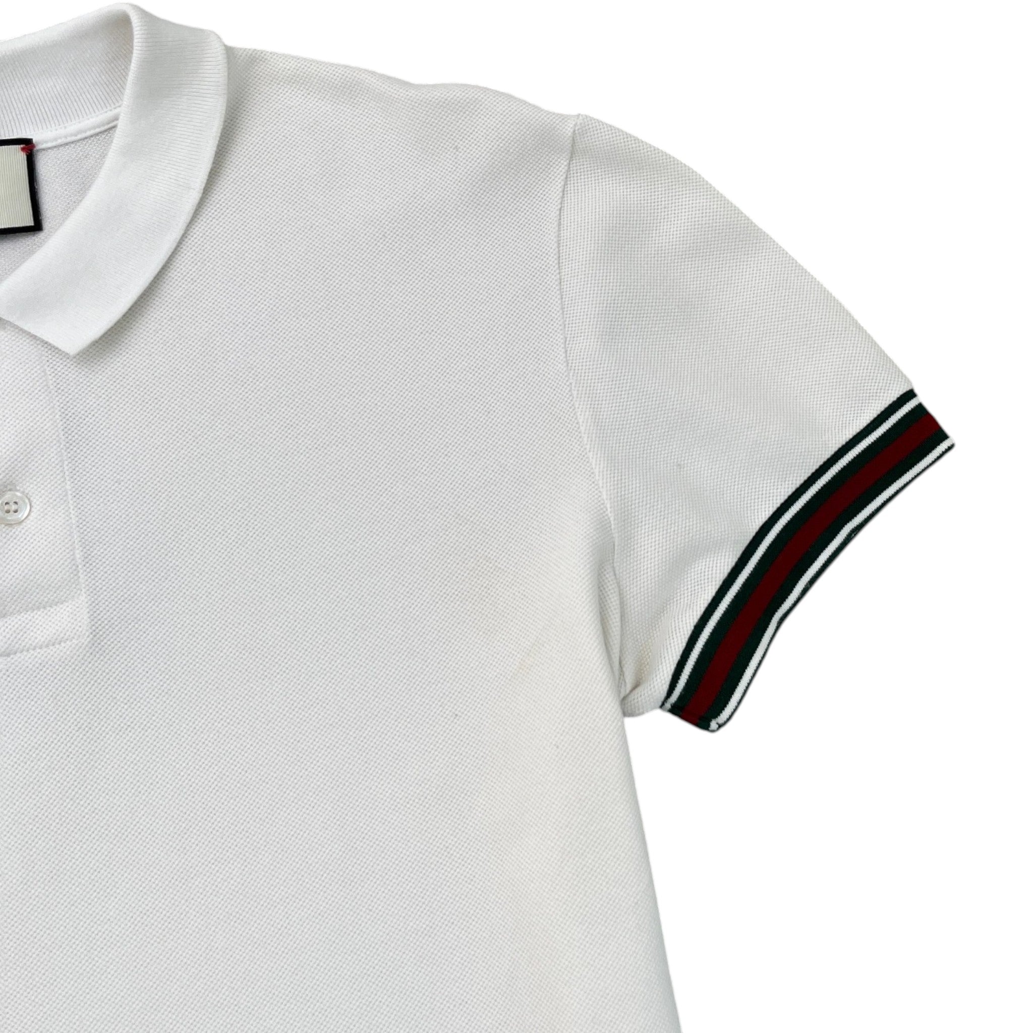 Men's Web Detail Polo Shirt White Size XXXL