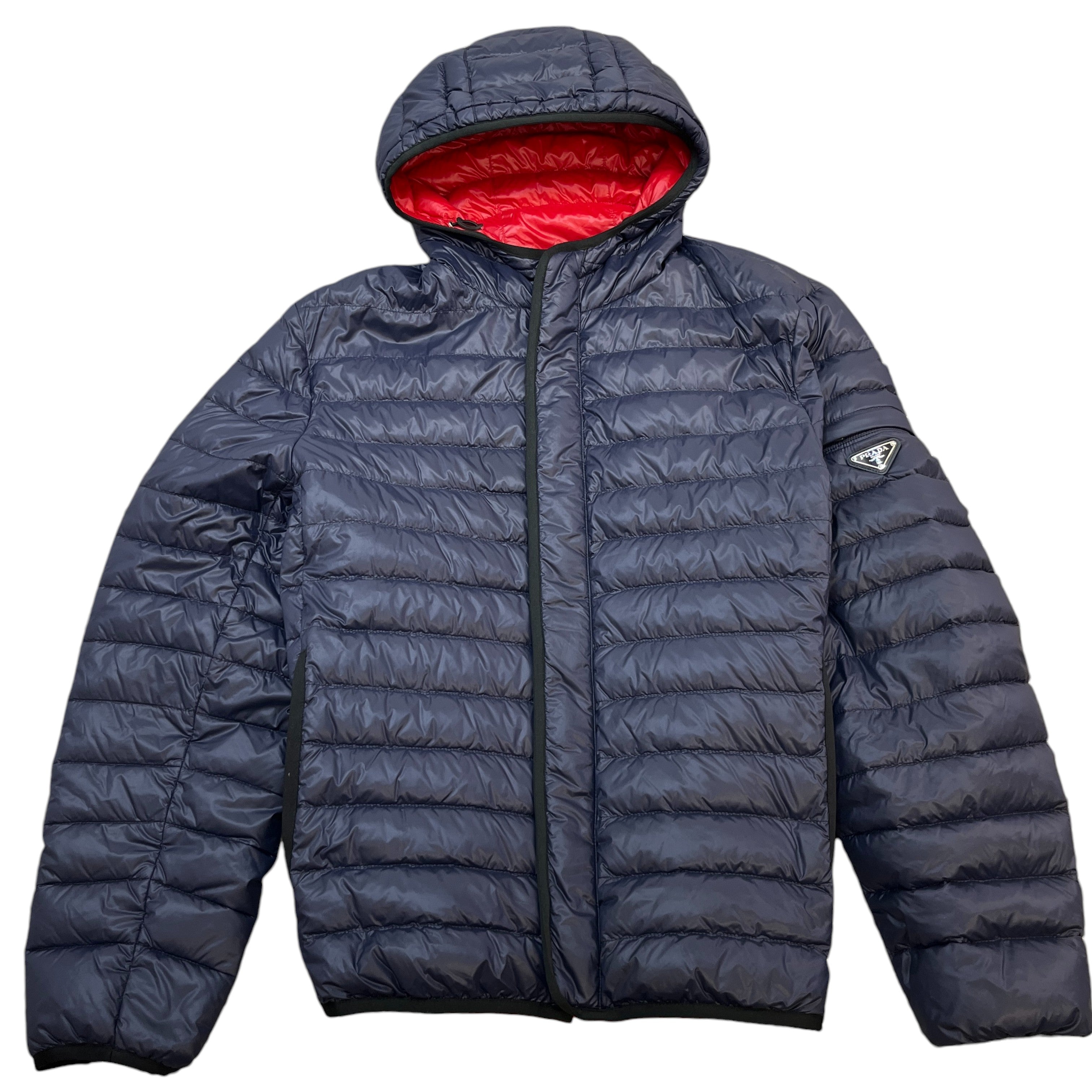 Men's Lightweight Nylon Plaque Down Jacket Navy Size IT 52 / XL