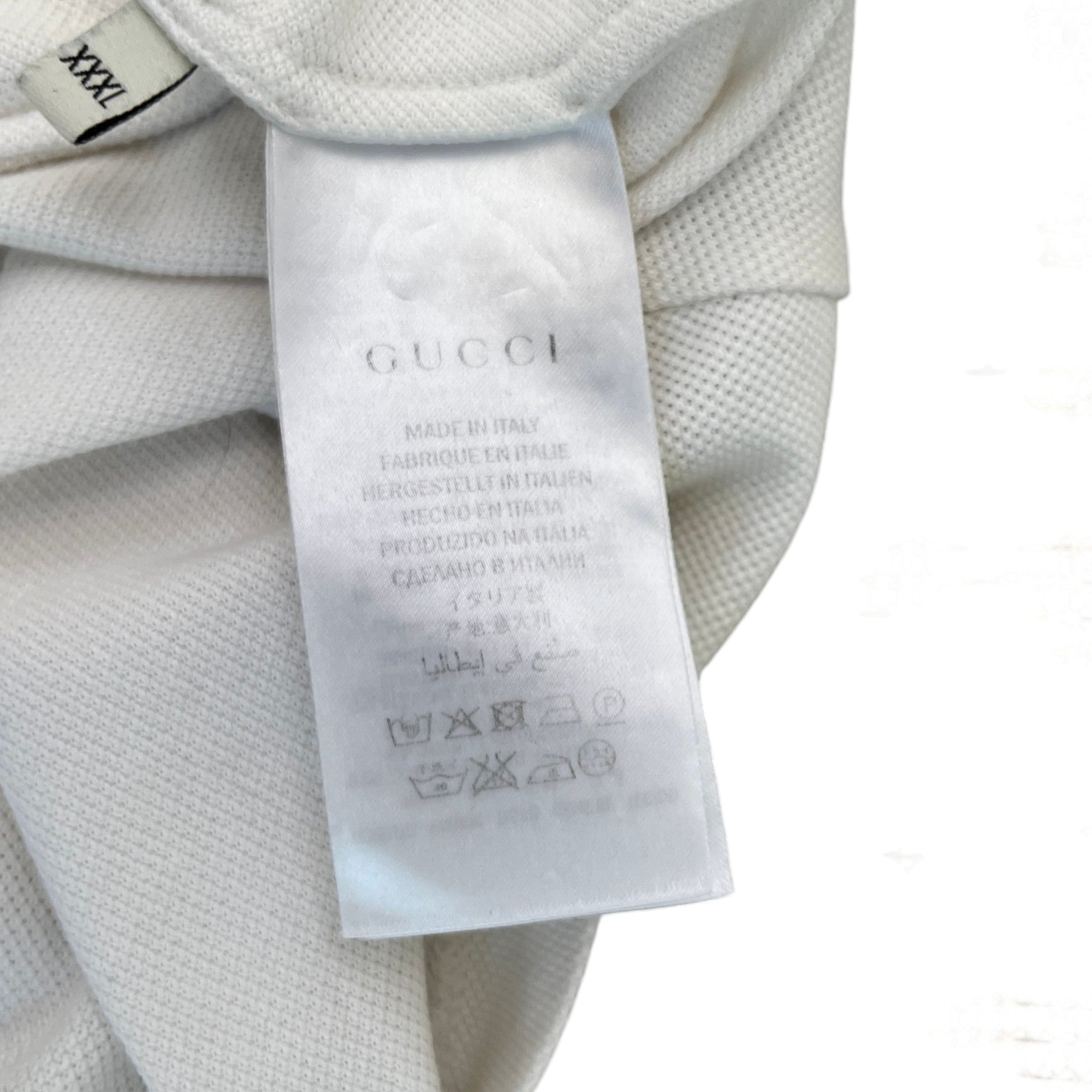 Men's Web Detail Polo Shirt White Size XXXL