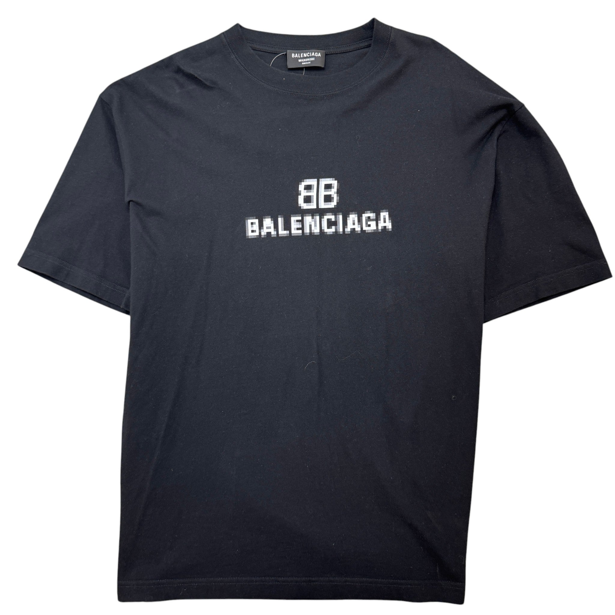 Pixel Logo Print T-Shirt Black Size M