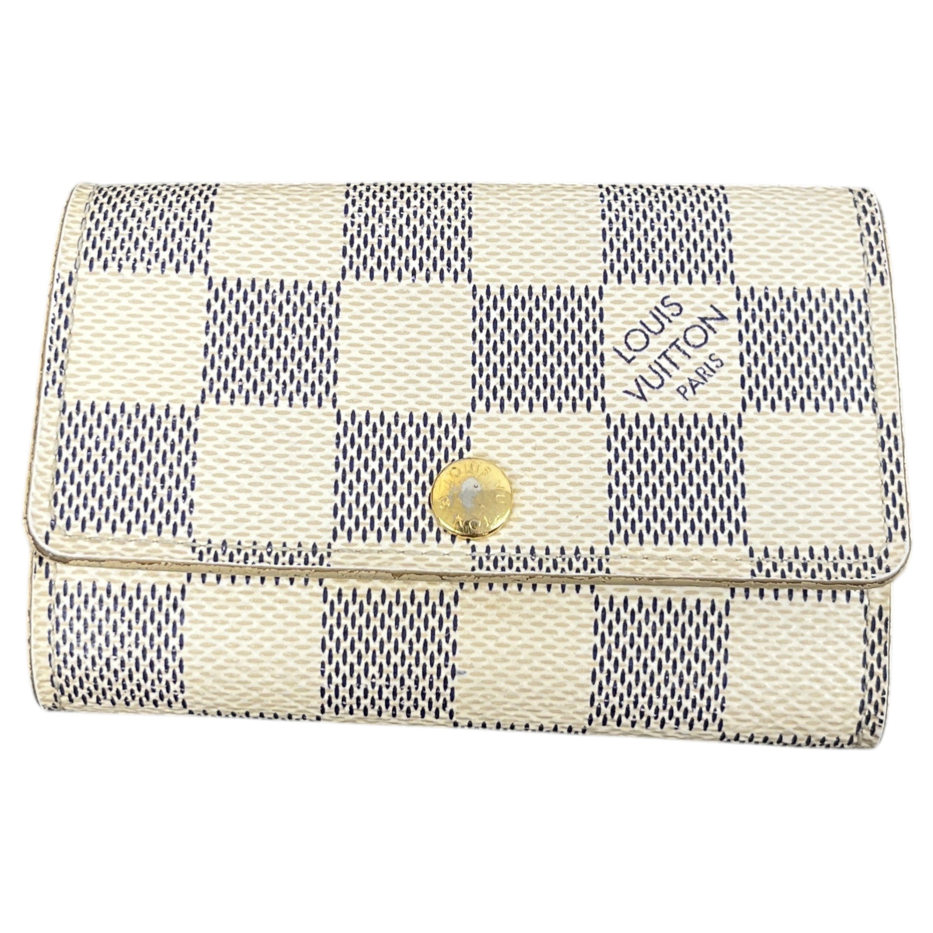 Women's Damier Azur Key Holder Purse White