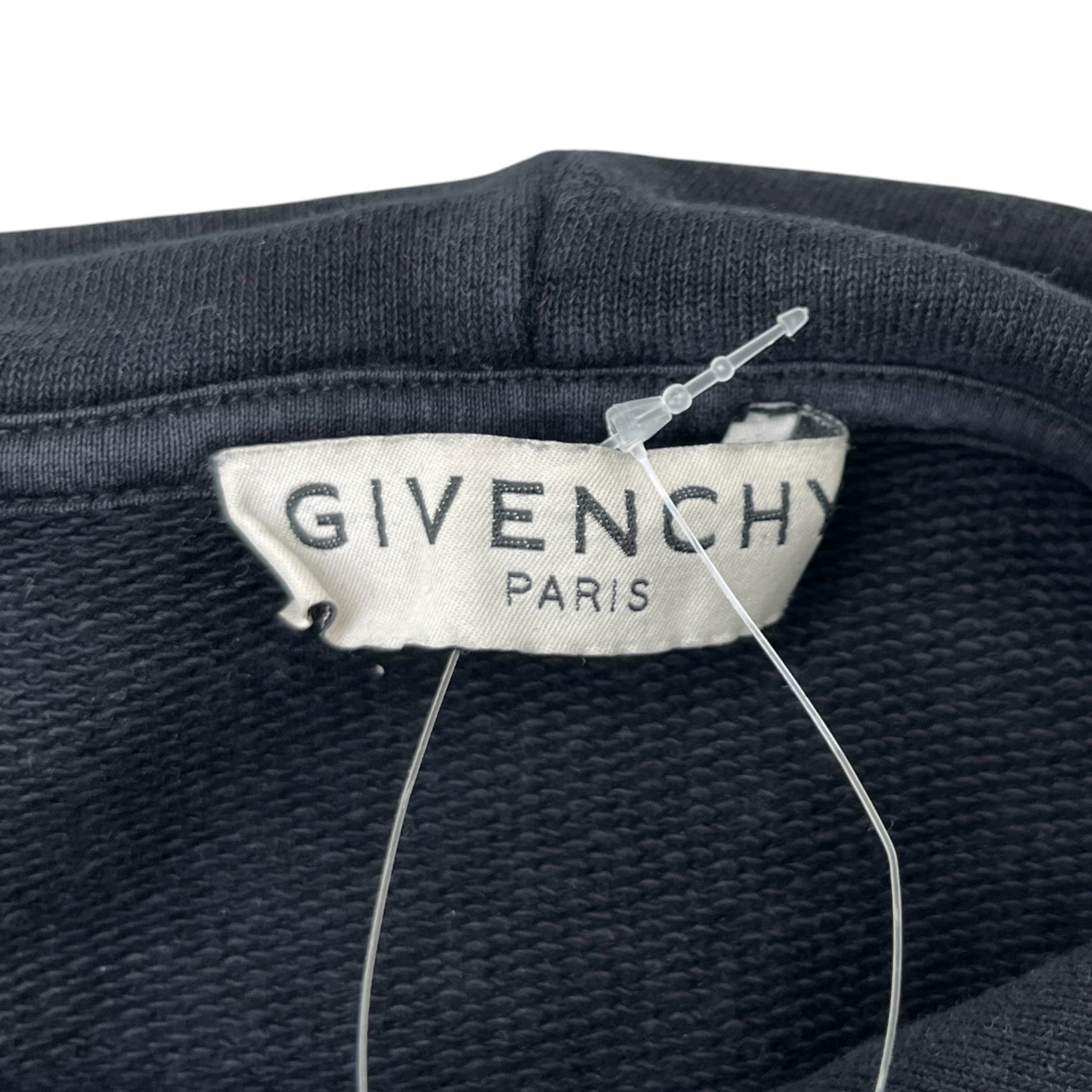 Men's Contrast Stripe Logo Hoodie Black Size XS