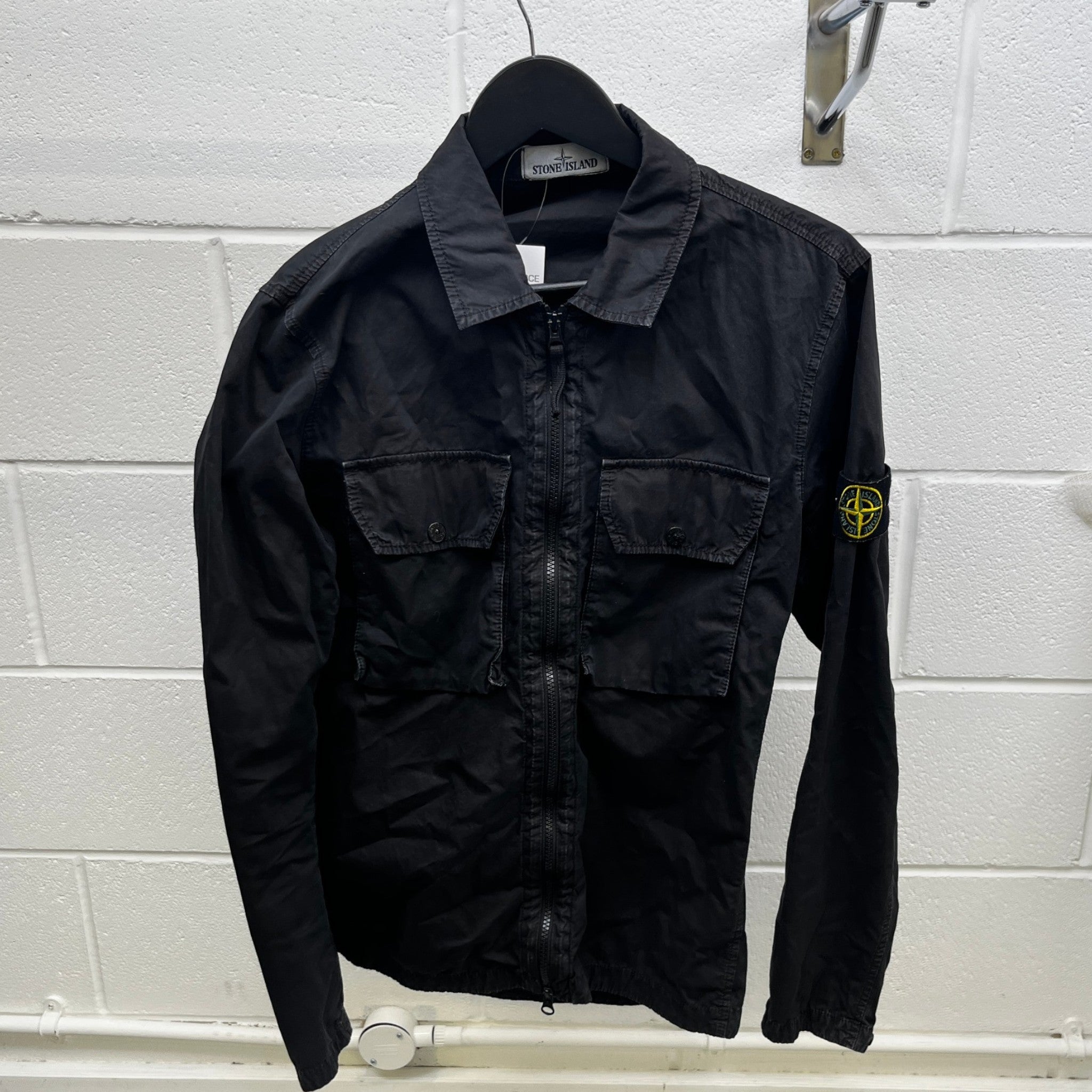 Men's Applique Logo OverShirt Black Size M