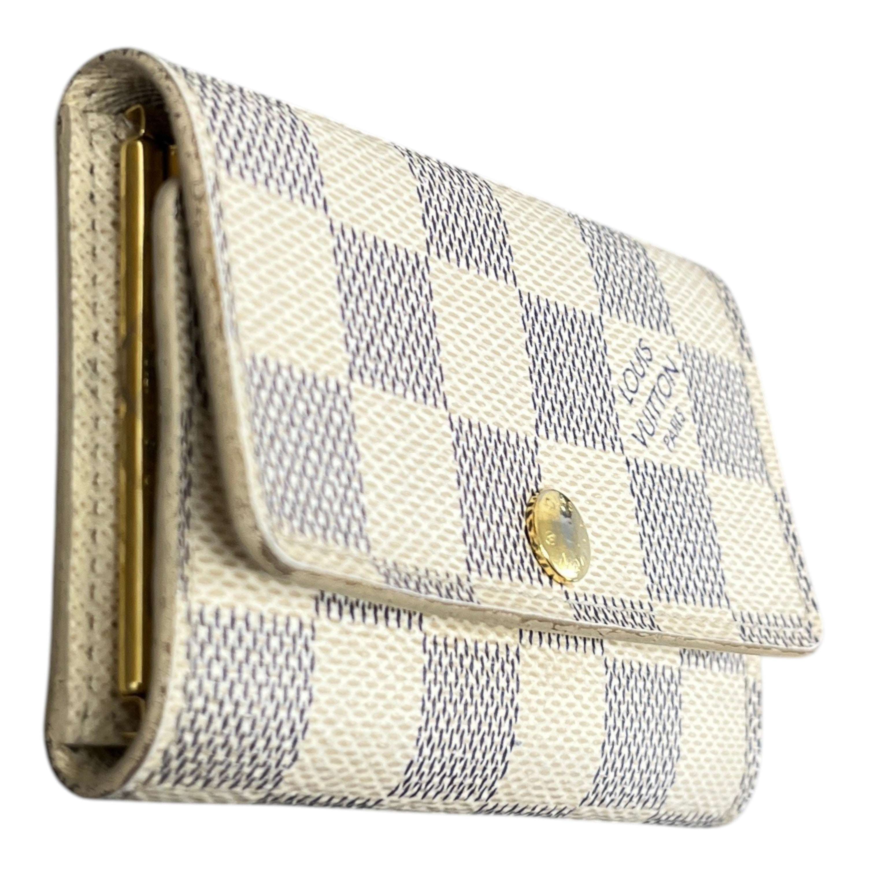 Women's Damier Azur Key Holder Purse White