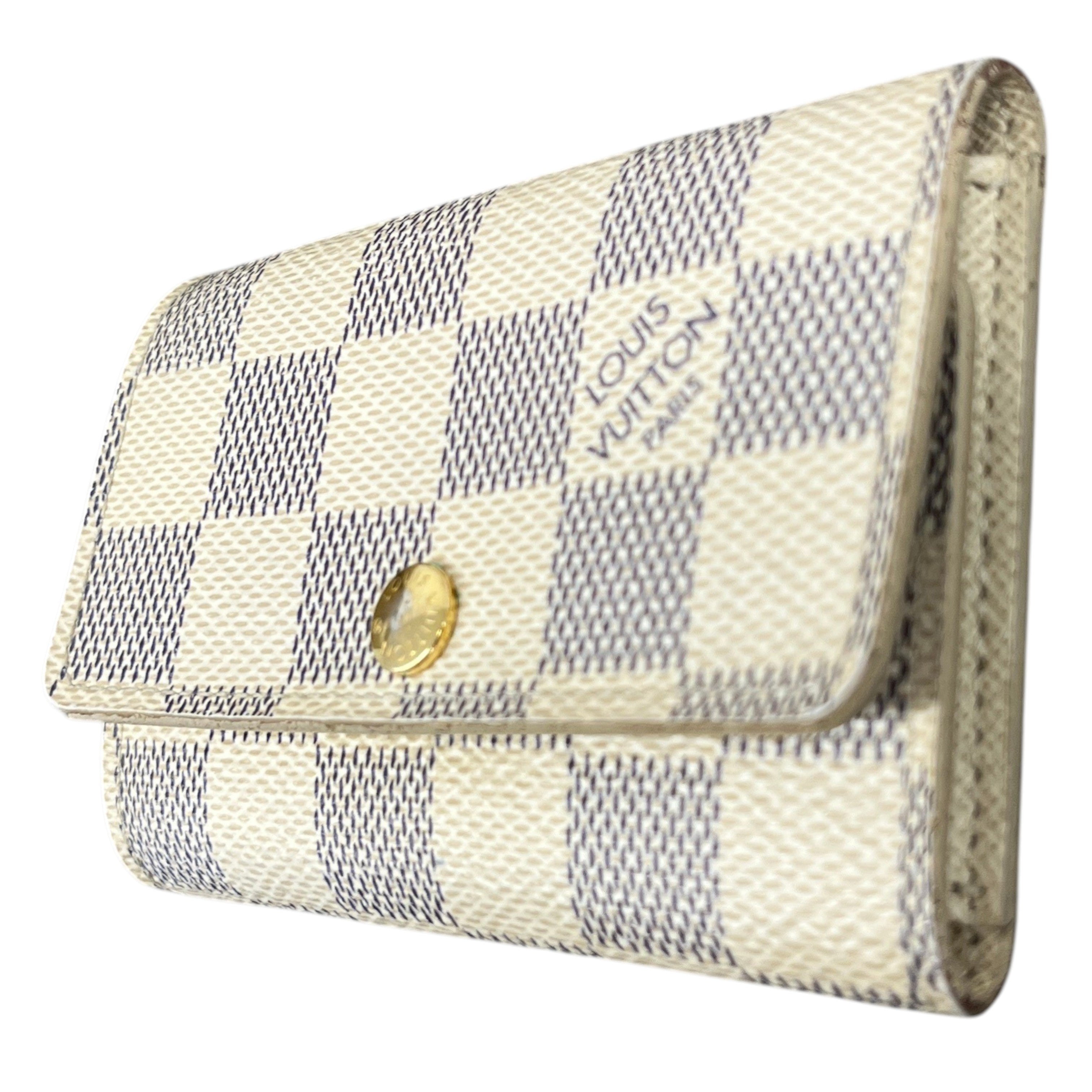 Women's Damier Azur Key Holder Purse White