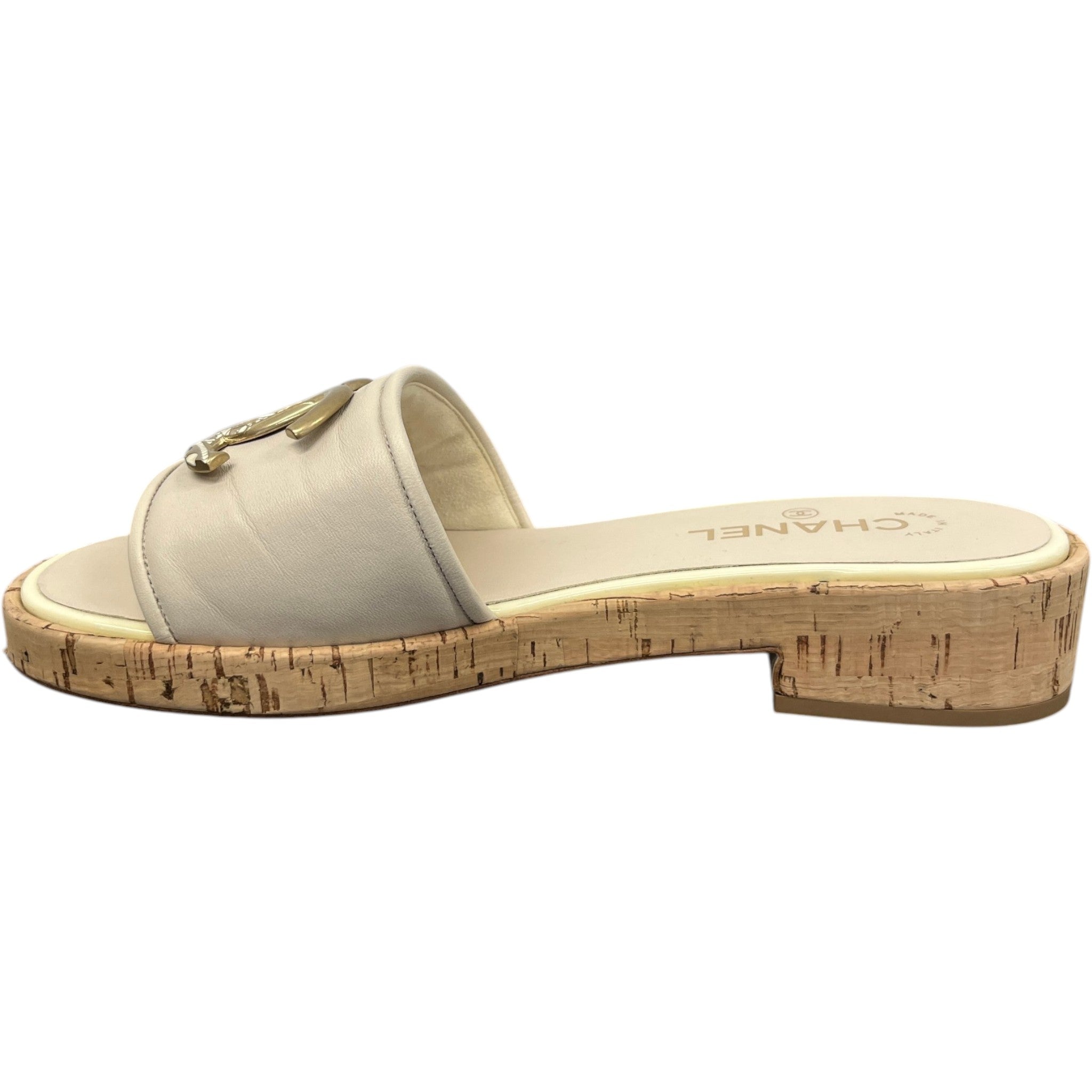 Women's Cc Logo Sandals Beige Size EU 41 / UK 8