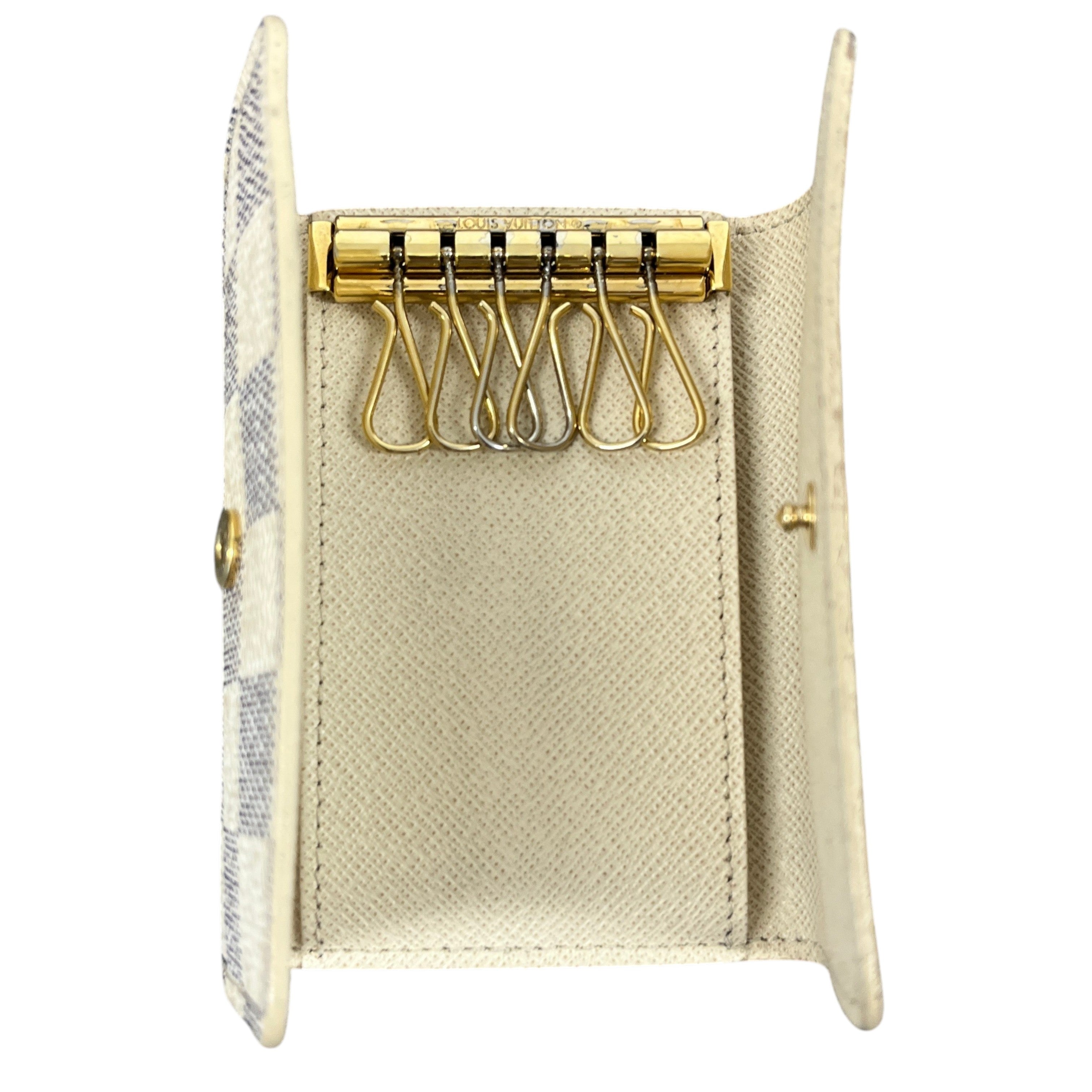 Women's Damier Azur Key Holder Purse White