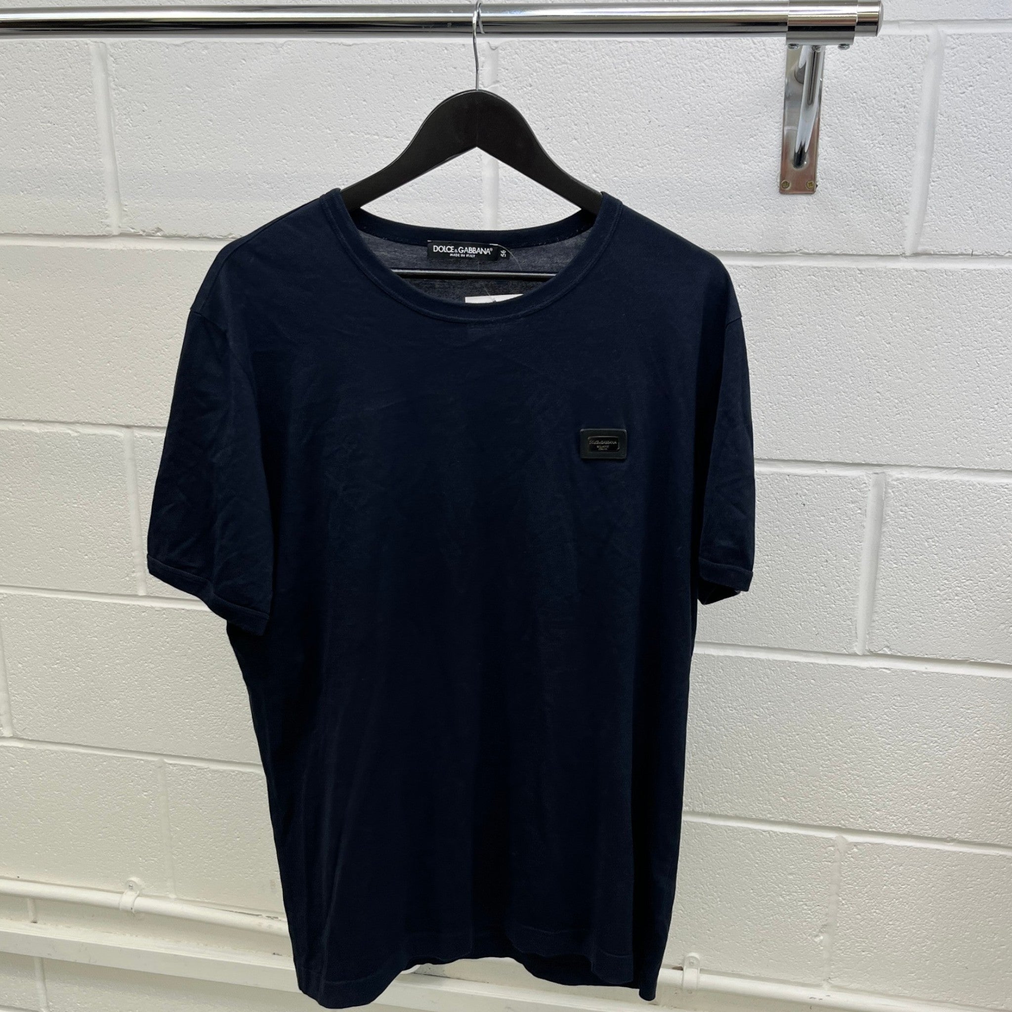 Men's Plaque Logo T-Shirt Navy Size IT 56 / UK XXXL