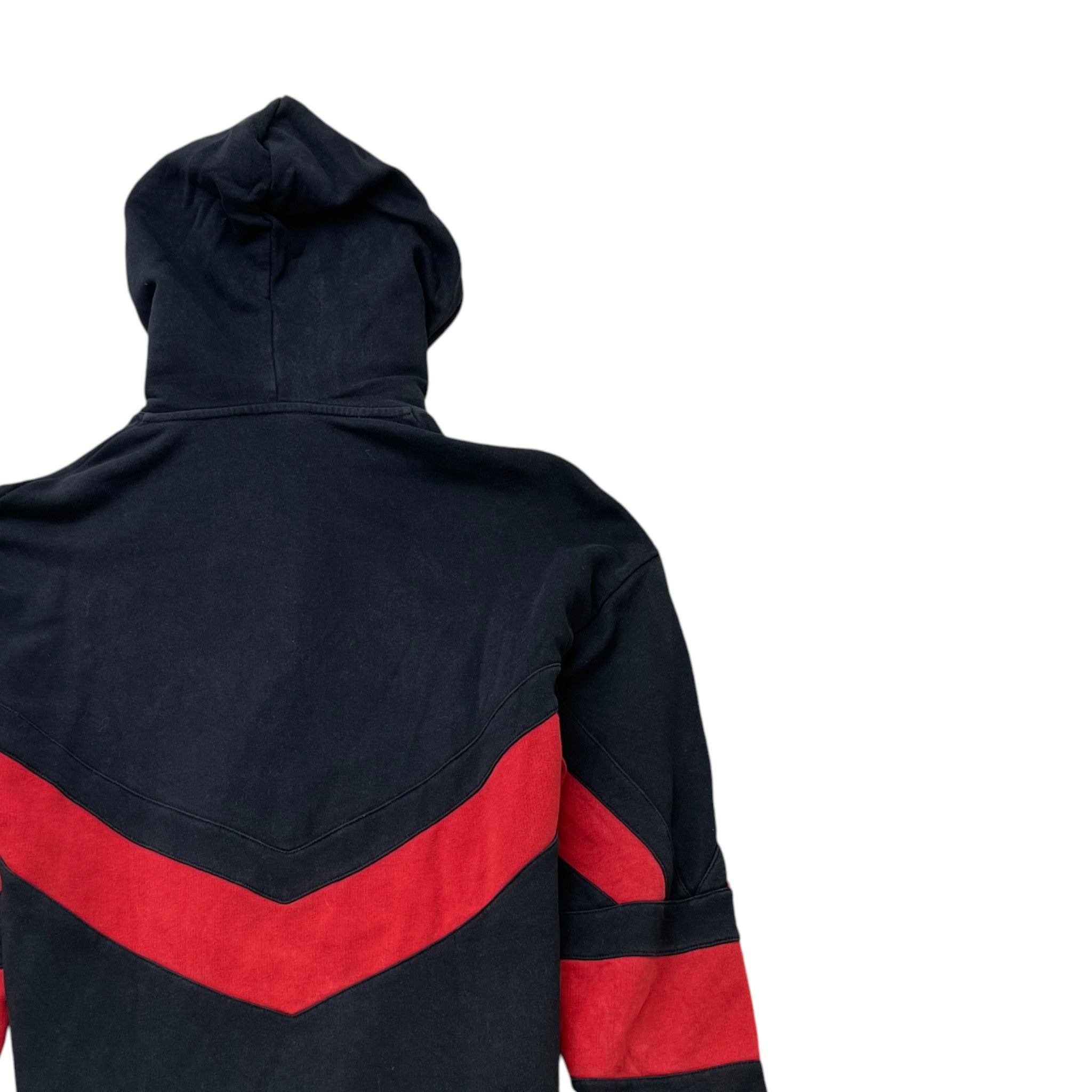 Men's Contrast Stripe Logo Hoodie Black Size XS